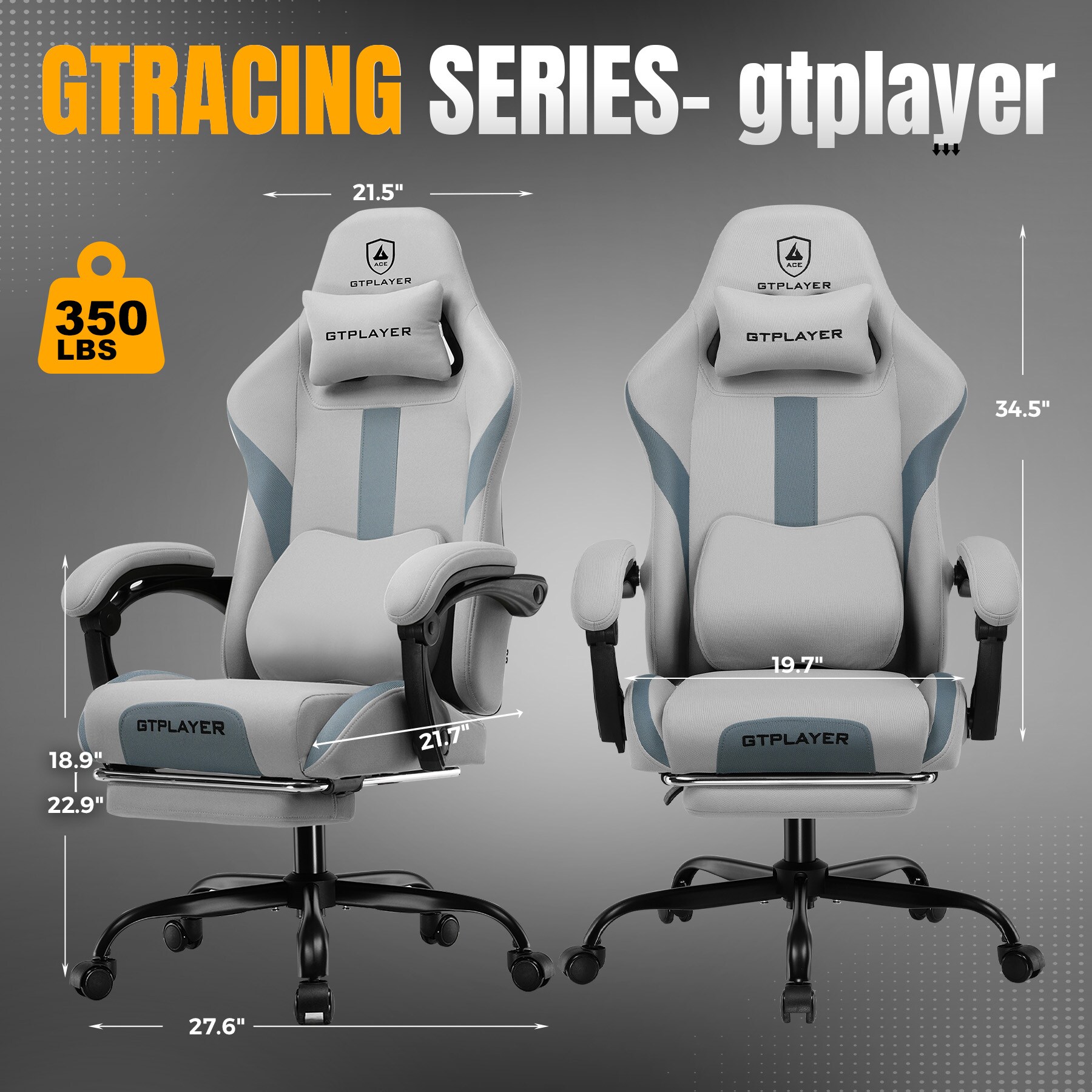 GTPLAYER LOWE'S-GT905-CYAN Office-Chairs - View #2