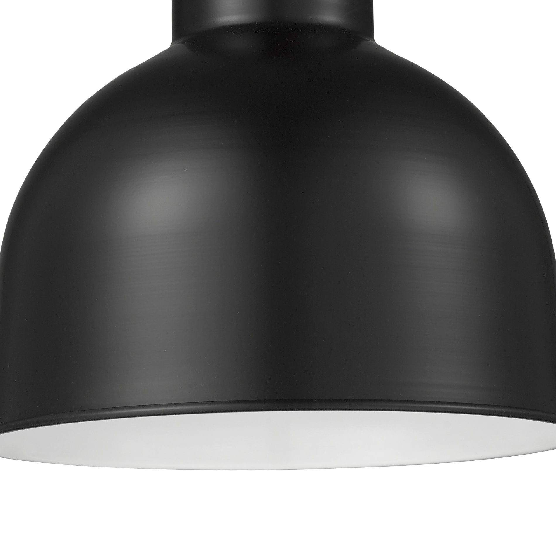 Satin Black Metal Indoor/Outdoor Bowl Pendant Light