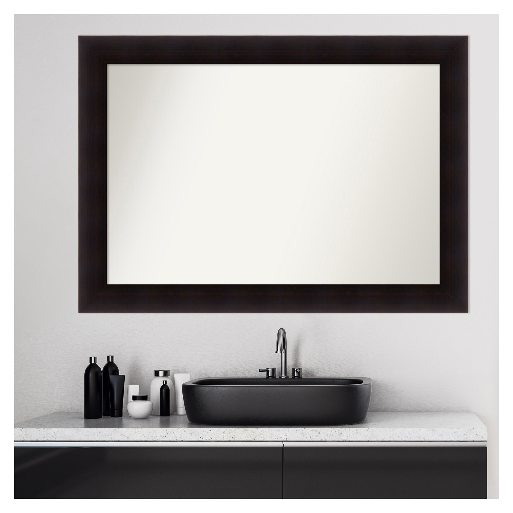 Espresso Wood Framed Full Length Bathroom Vanity Mirror