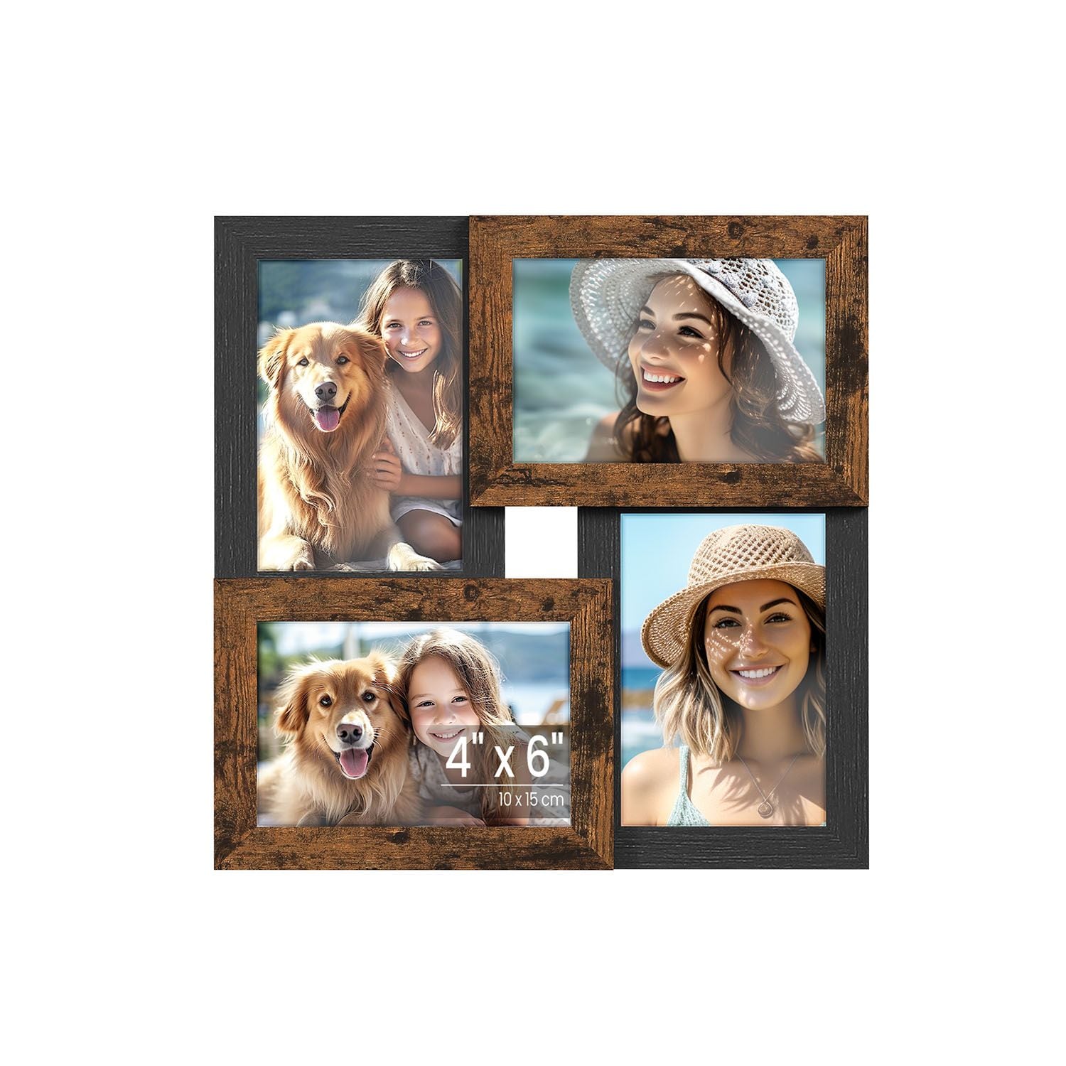 Slickblue Set of 4- MDF Frame (4x6) Collage Photo Frame Set for Living Room and Bedroom and Office Display- Multiple Color Option