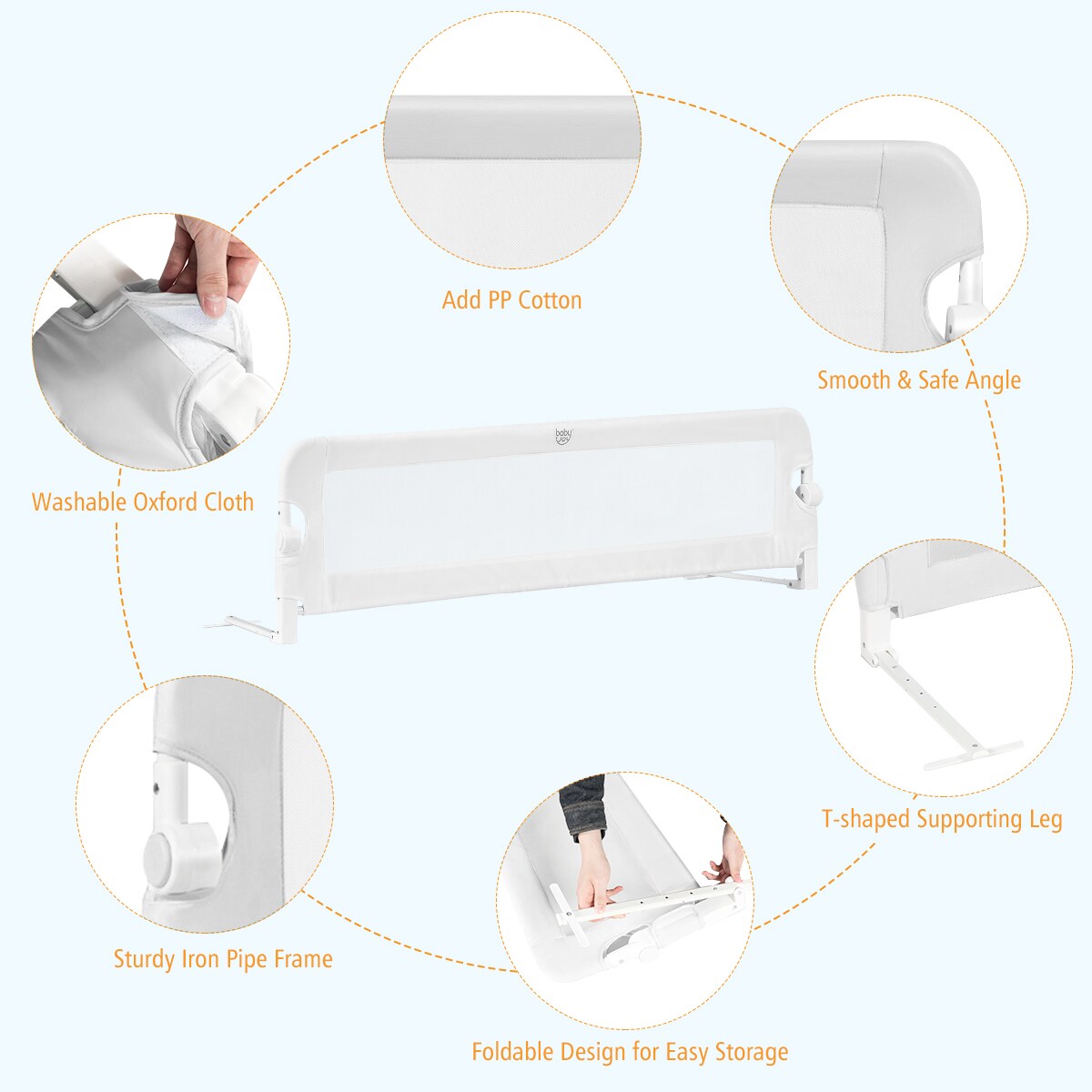Goplus BB5525WH Bed-Rails - View #7