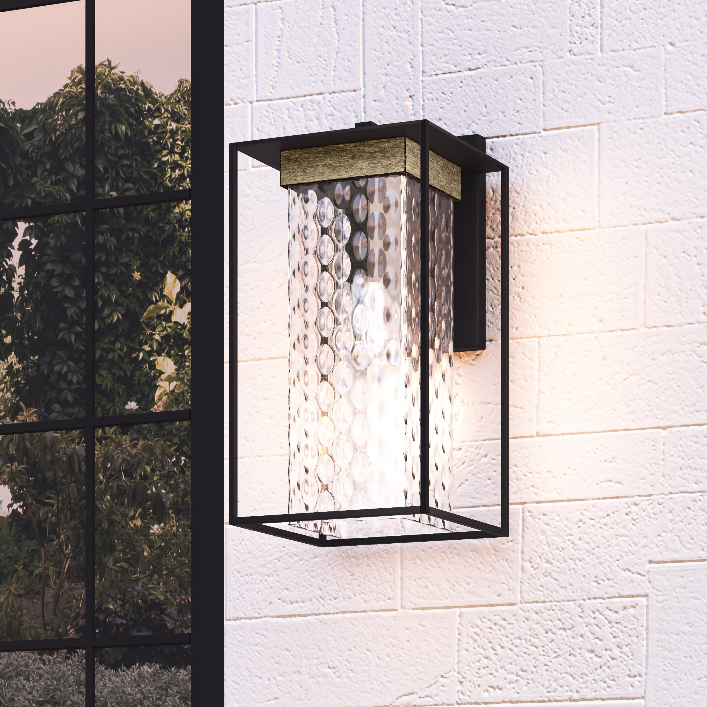 Quoizel LWD8408MBK Longwood 1 -Light 17-in H Matte Black Hardwired Outdoor Wall Light