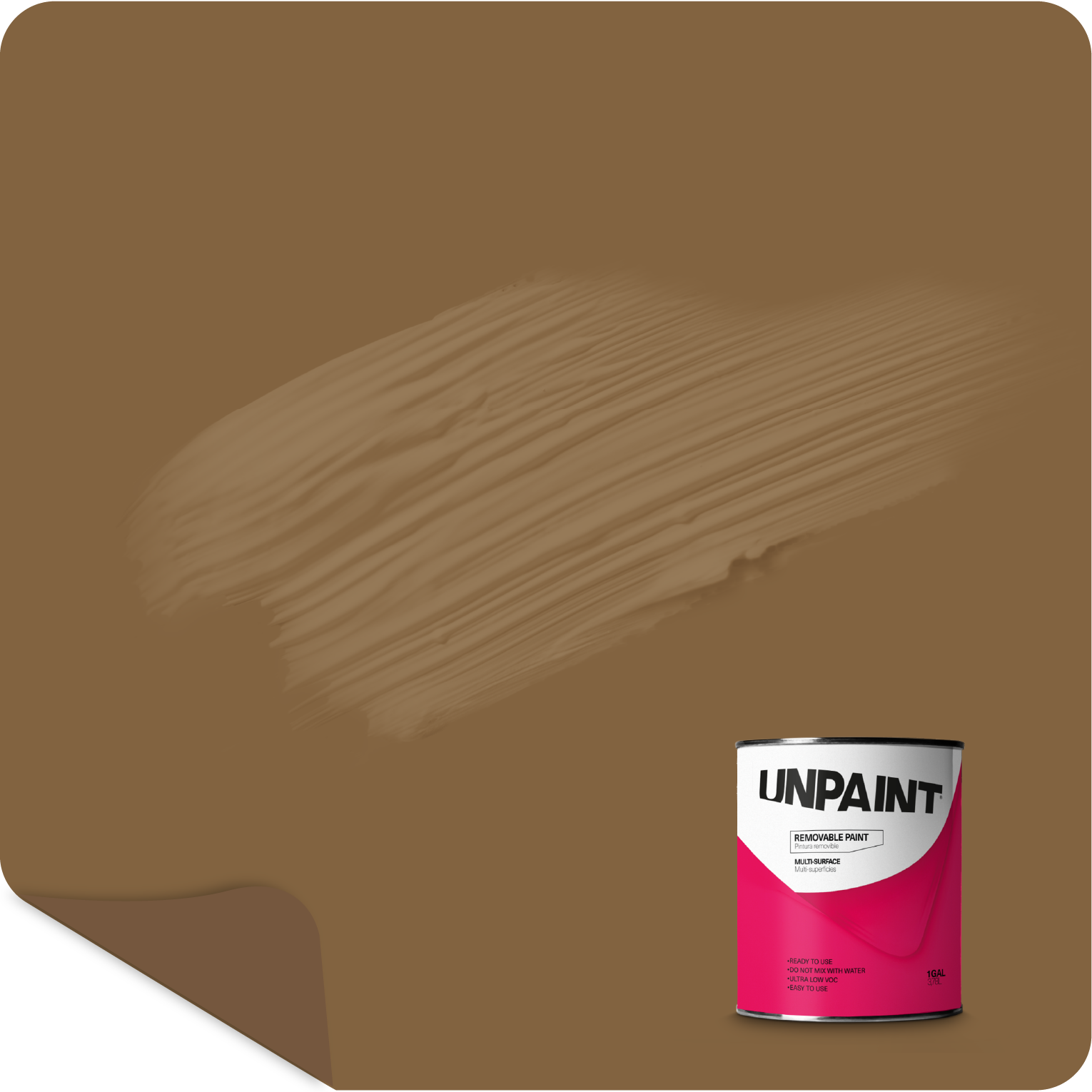 UNPAINT #826340 Matte Brown Grain Maple Water-based Interior Paint ( 1-quart )