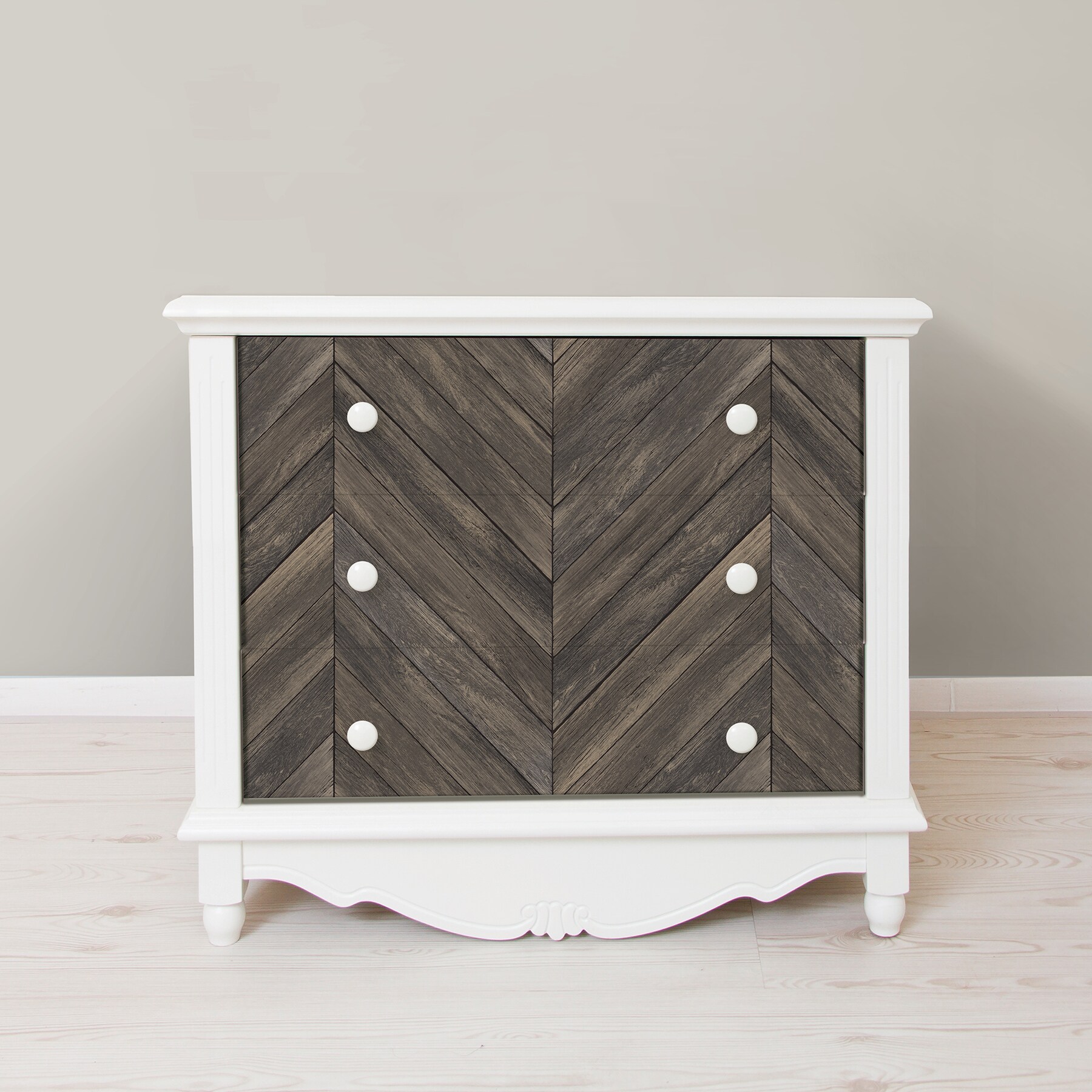 Wildwood Walnut Herringbone Peel and Stick Wallpaper