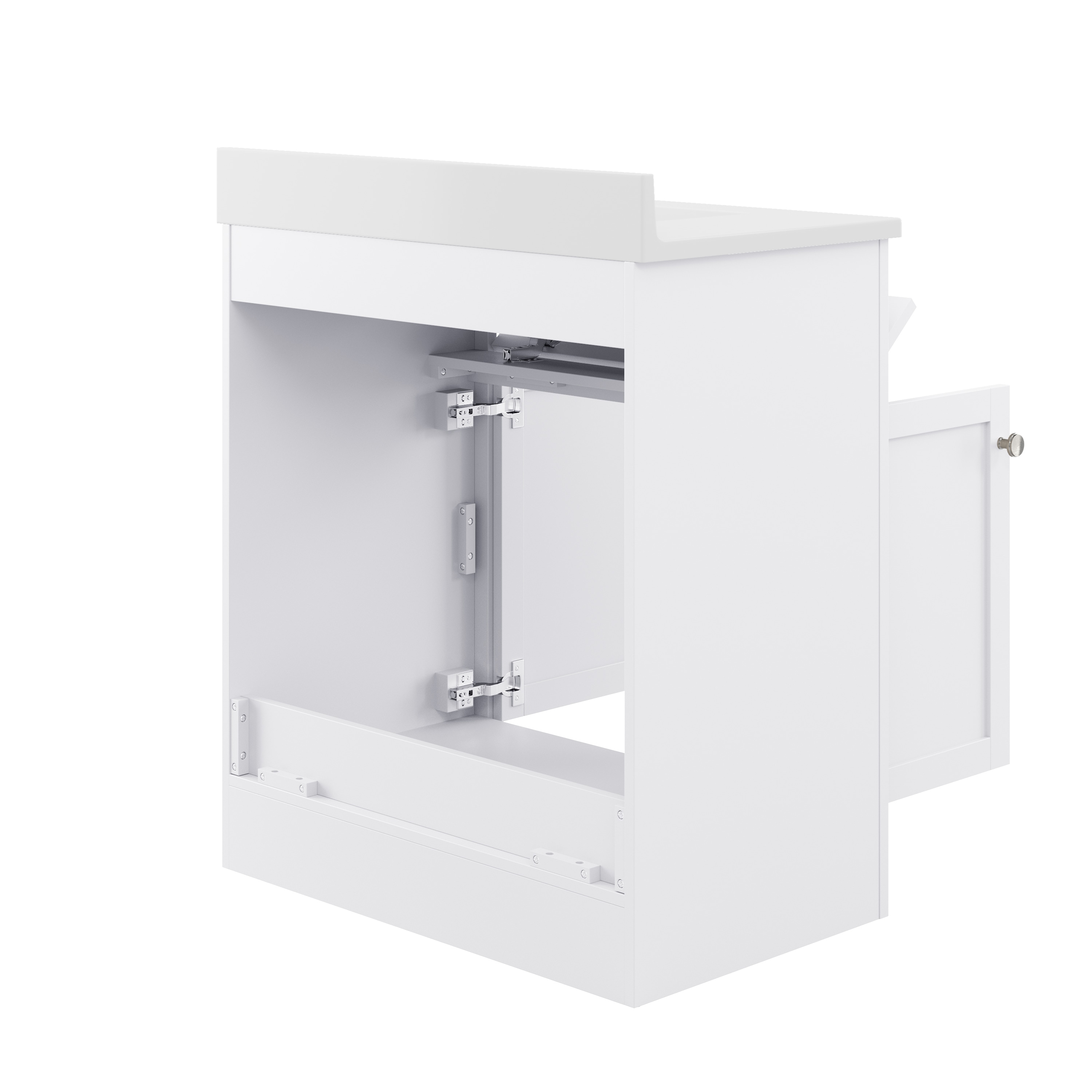 CRAFT + MAIN Reese 31-in White Single Sink Bathroom Vanity with White ...