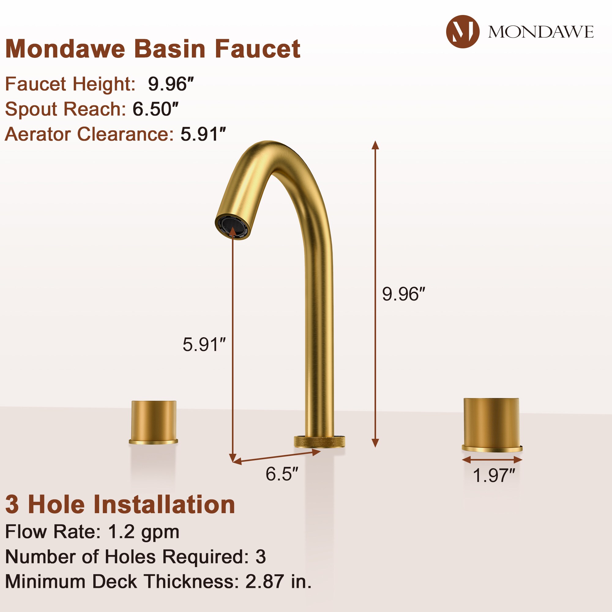 Mondawe OR-Q06NSF-DG Lavatory-Faucets - View #9