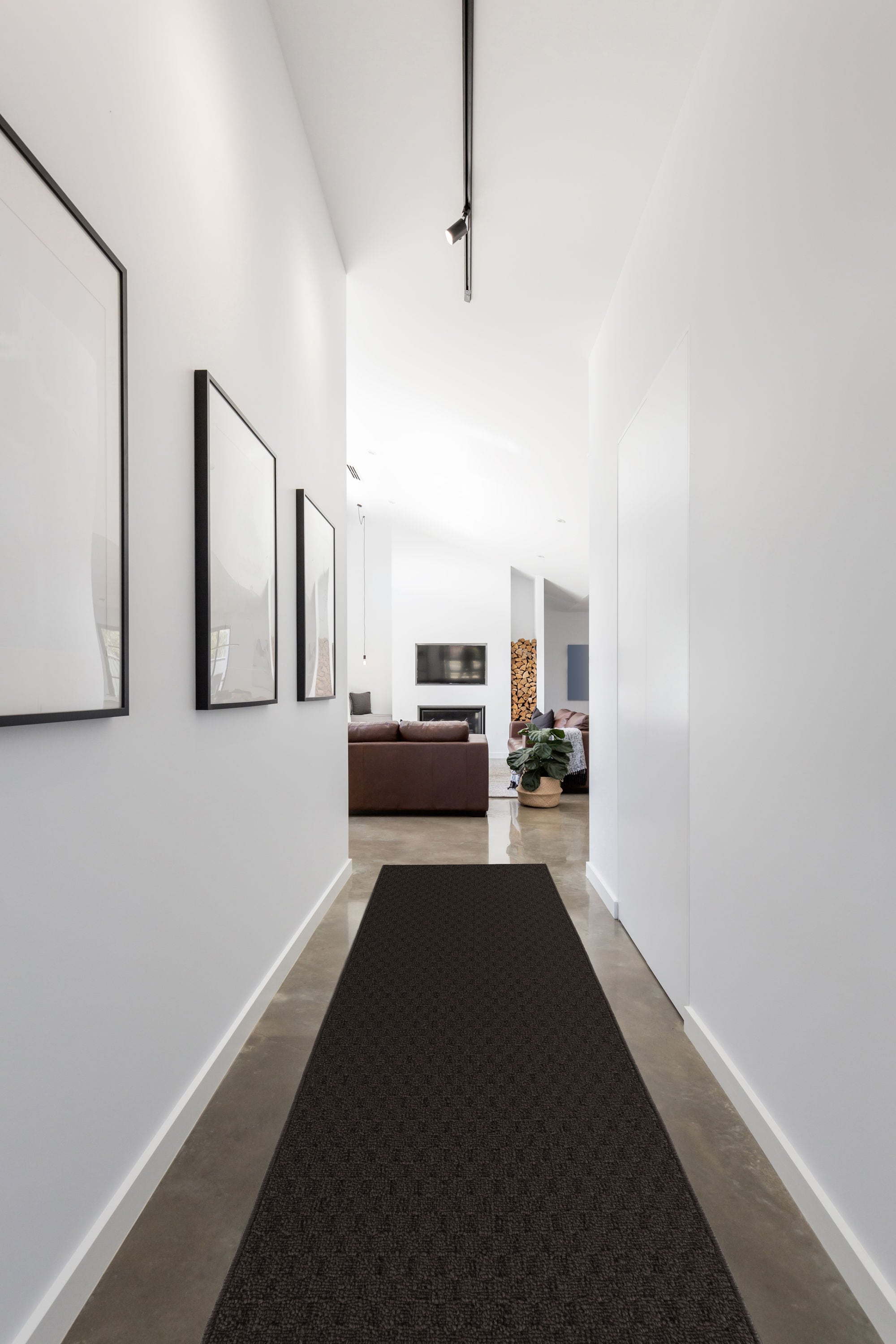 Garland Rug TS000N03609604 Town Square 3 x 8 (ft) Tufted Polypropylene Mocha Rectangular Indoor Solid Industrial Runner rug