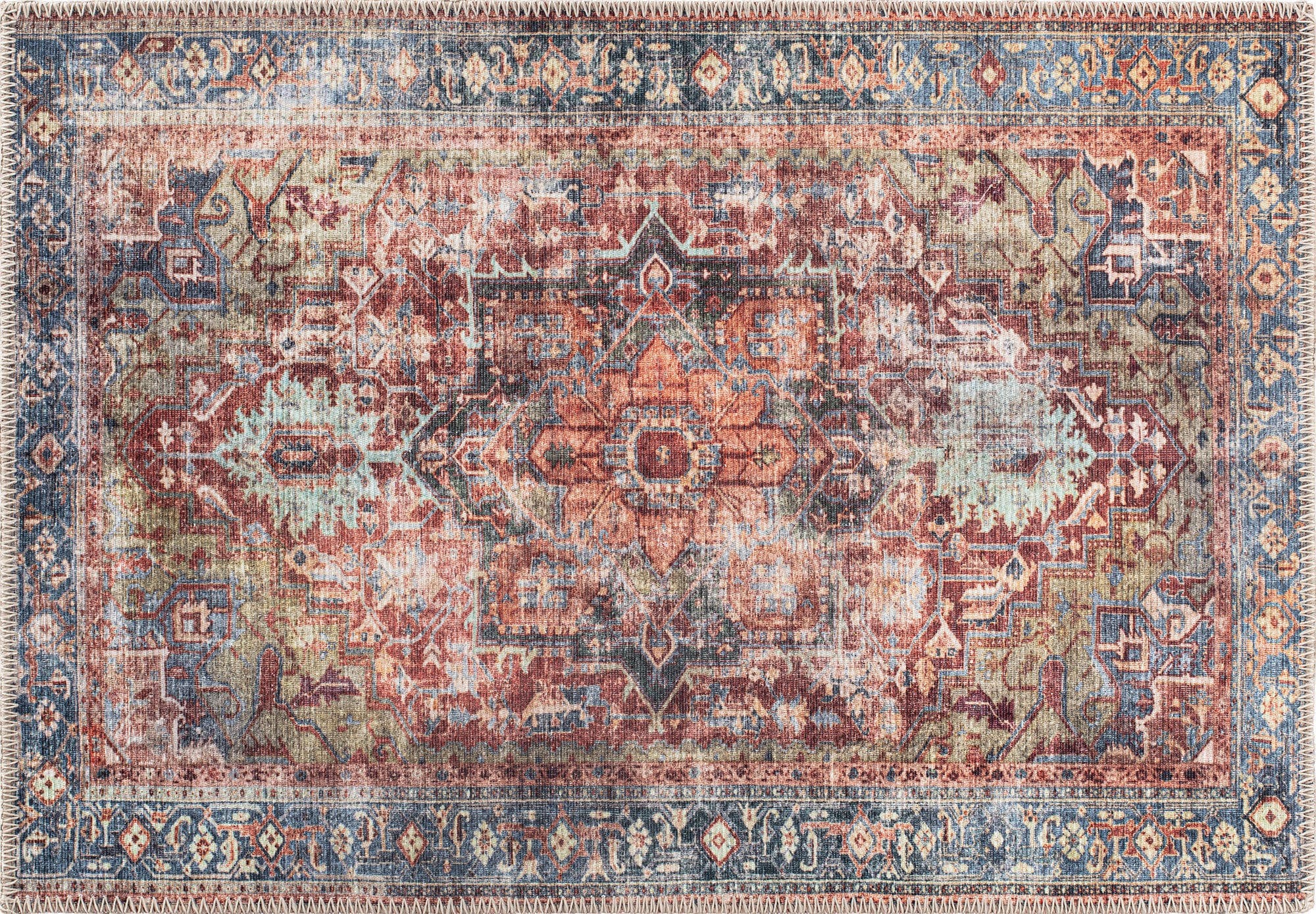 World Rug Gallery 5050MULTI2X3 Somerville 2 x 3 (ft) Loomed Polyester Multi Rectangular Indoor Medallion Bohemian/Eclectic Machine washable Area rug