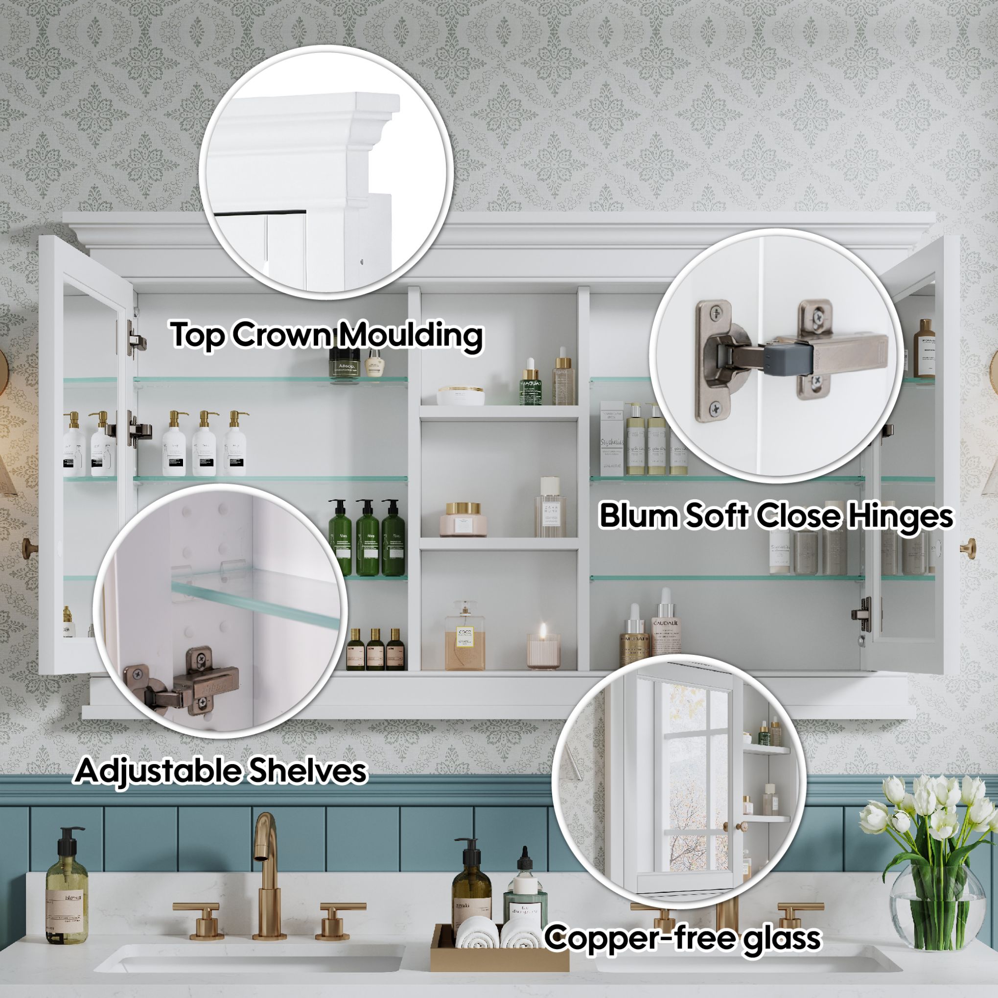 WELLFOR M5532MC-WT Bathroom-Medicine-Cabinets - View #9