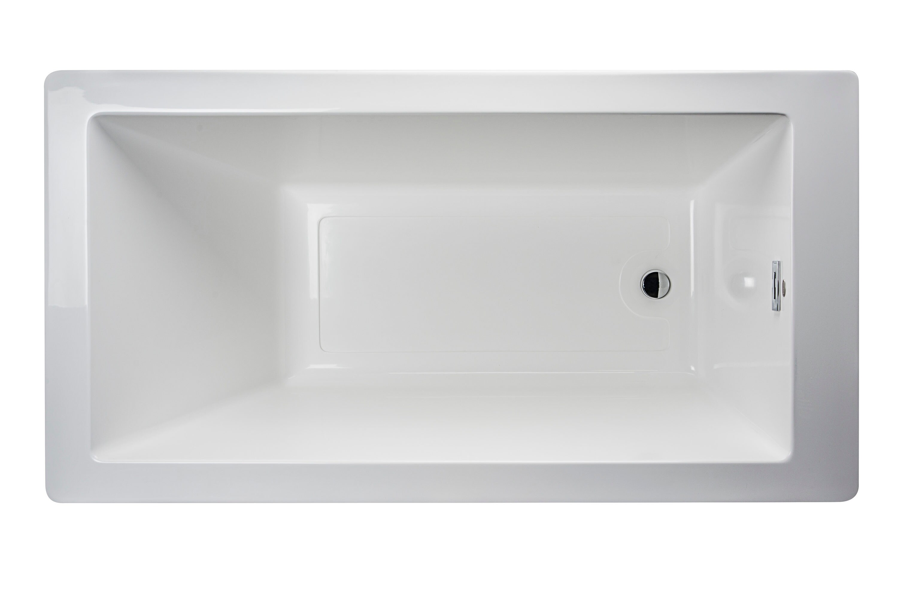 Jacuzzi Elara 36in W x 68in L White Acrylic Rectangular Reversible