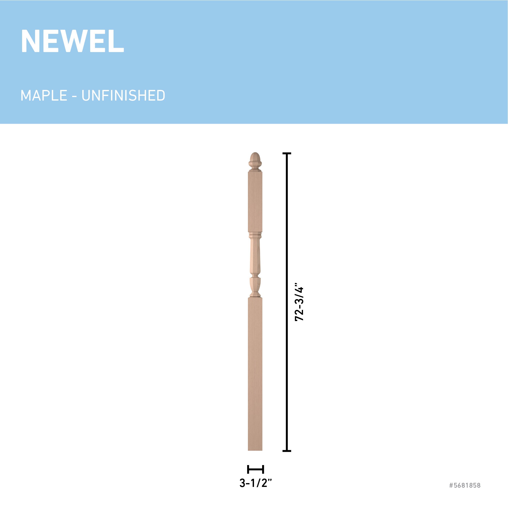 L.J. Smith Stair Systems LJP-30468-M Interior-Stairpart-Newel-Posts - View #3