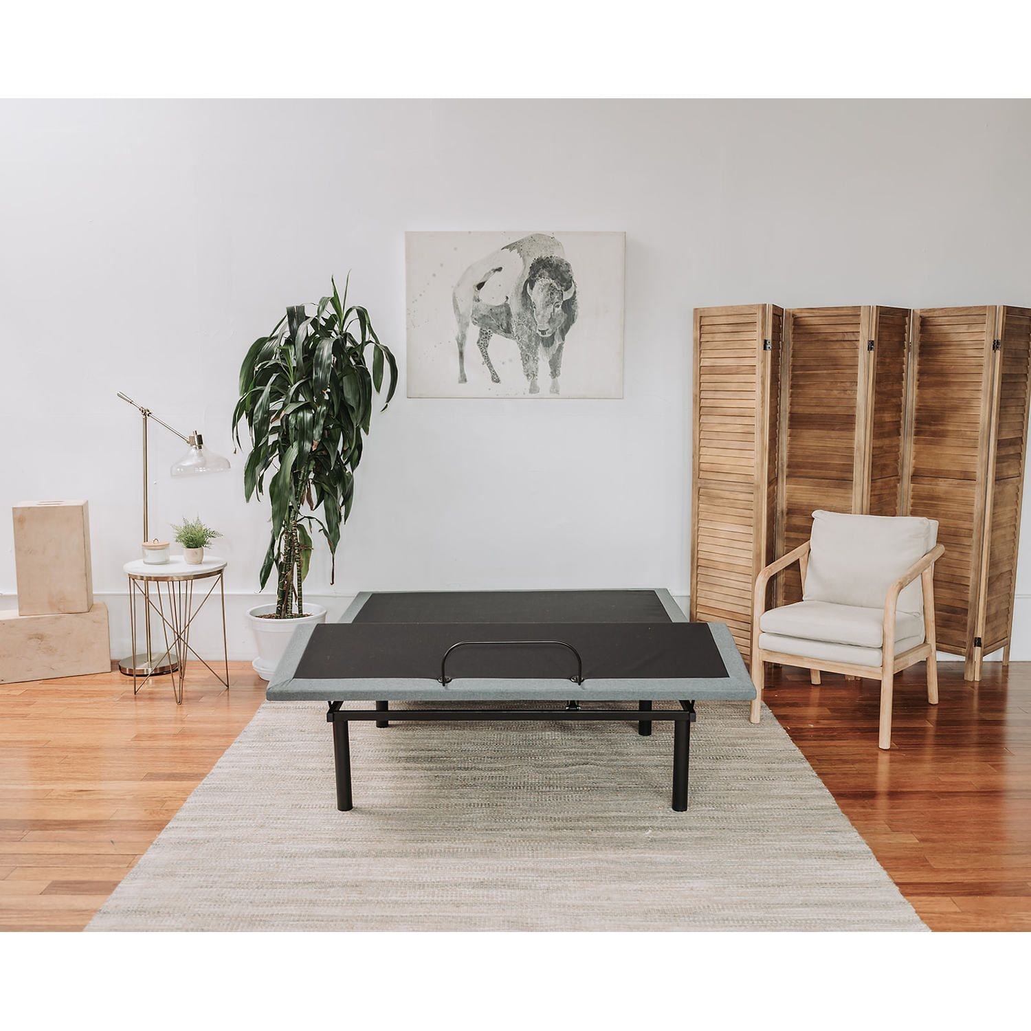 JASMODER B04765204 Black+ Gray Queen Composite Platform Bed