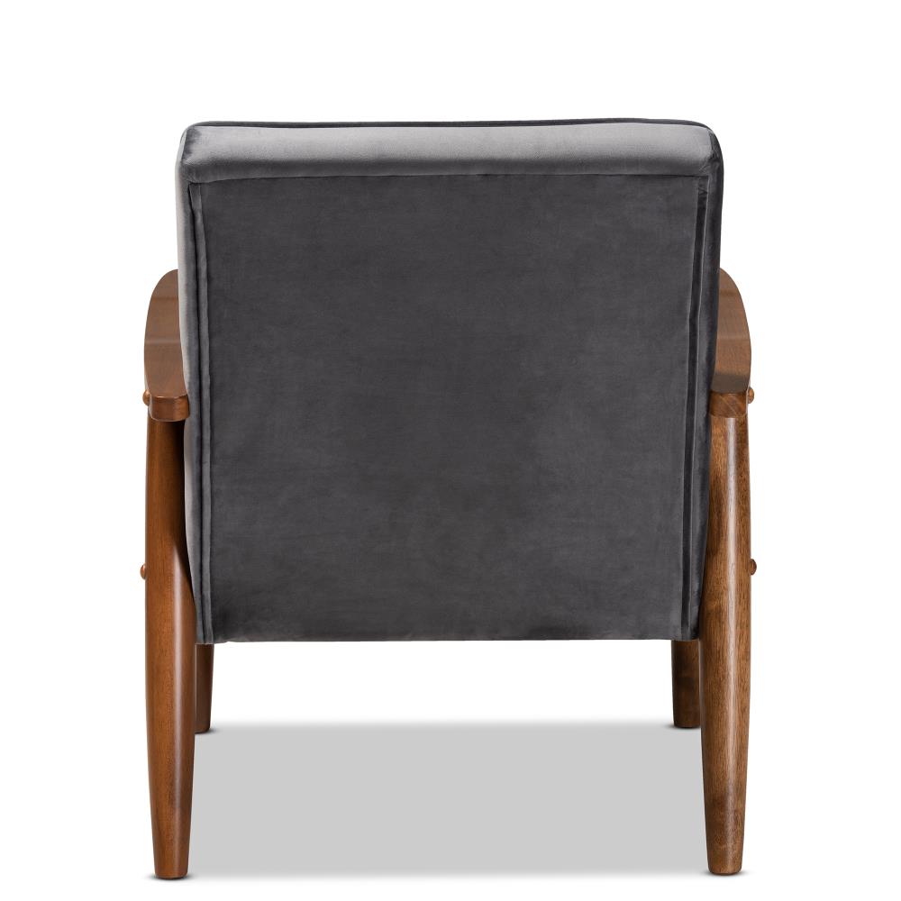 Baxton Studio Sorrento Midcentury Grey Brown Accent Chair in the