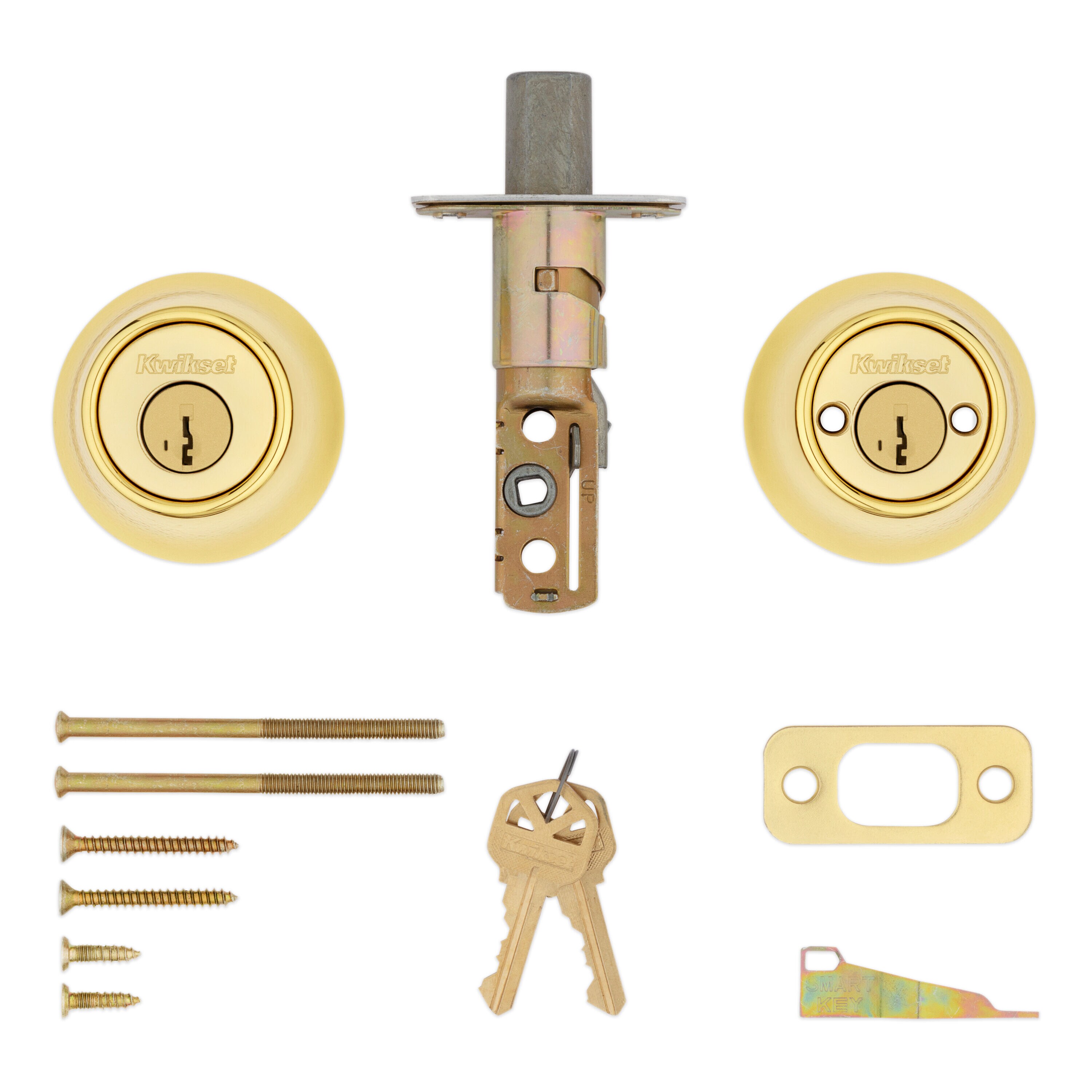 Polished Brass Double Cylinder Deadbolt with SmartKey