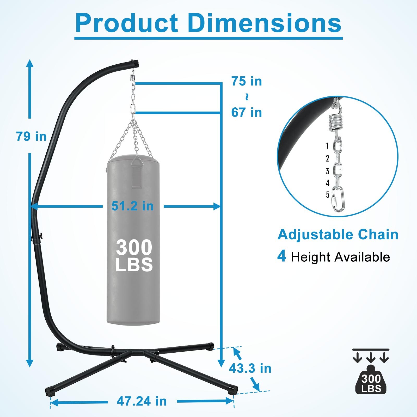 Aoodor A098-PBKBK Hammock-Stands - View #2