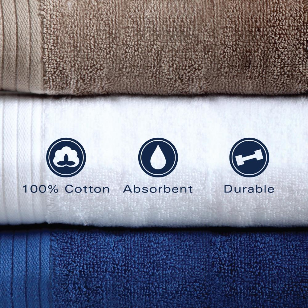 WestPoint Home 6-Piece Tan Cotton Wash Cloth (Everyday locker loop) at