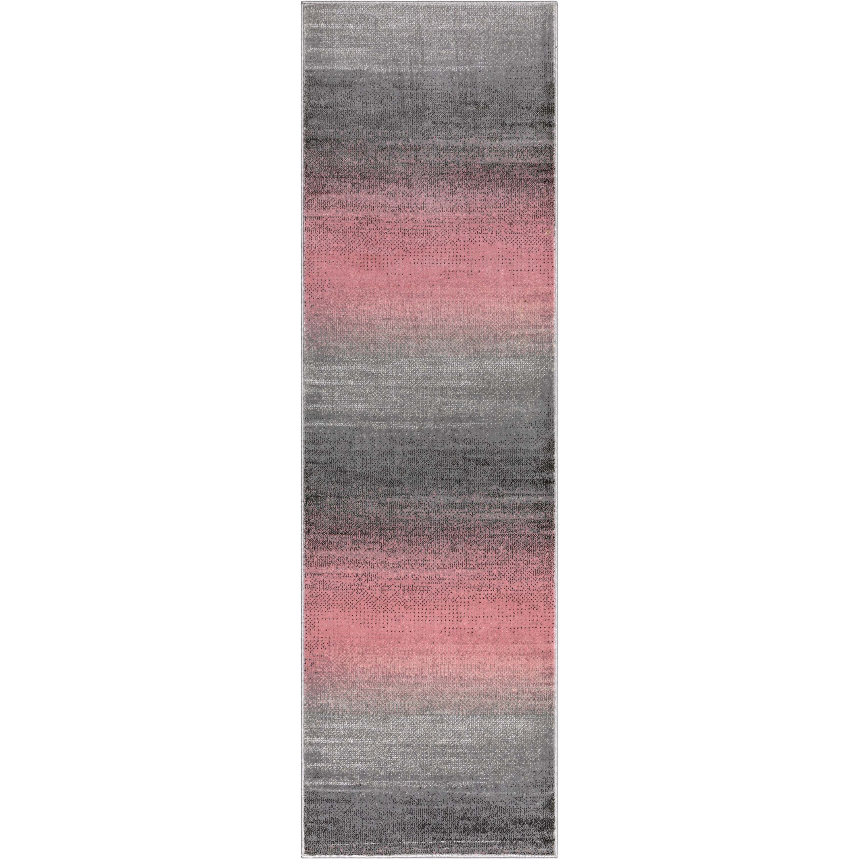 Blush Abstract Synthetic Reversible Runner Rug 2'3" x 7'3"