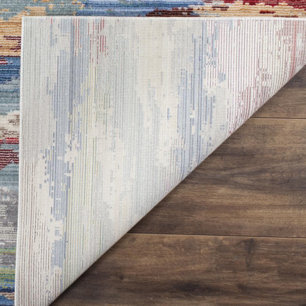 Valencia Multi-Color Abstract Synthetic 5' x 8' Area Rug