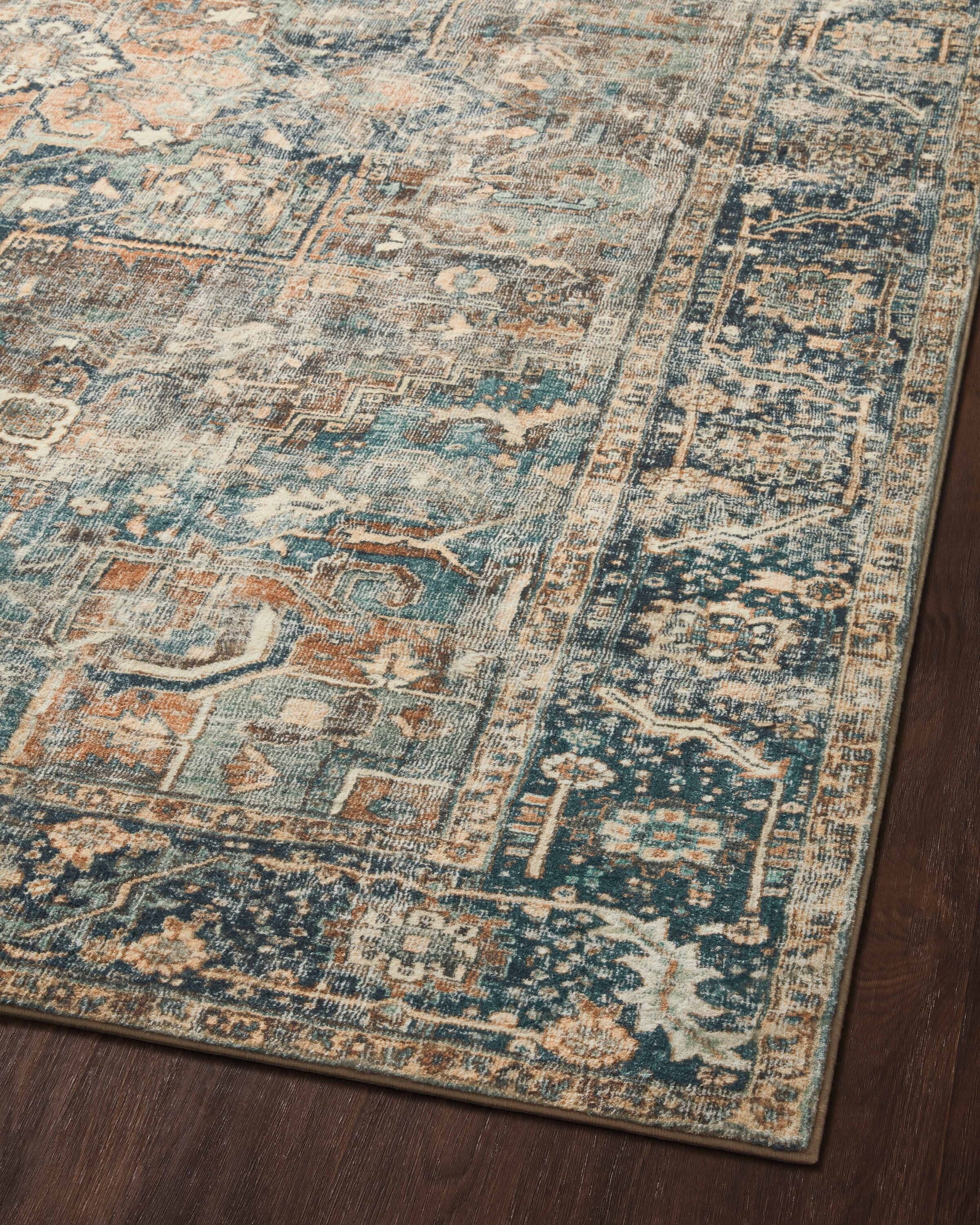 Margot Terracotta and Lagoon Bohemian Vintage Area Rug