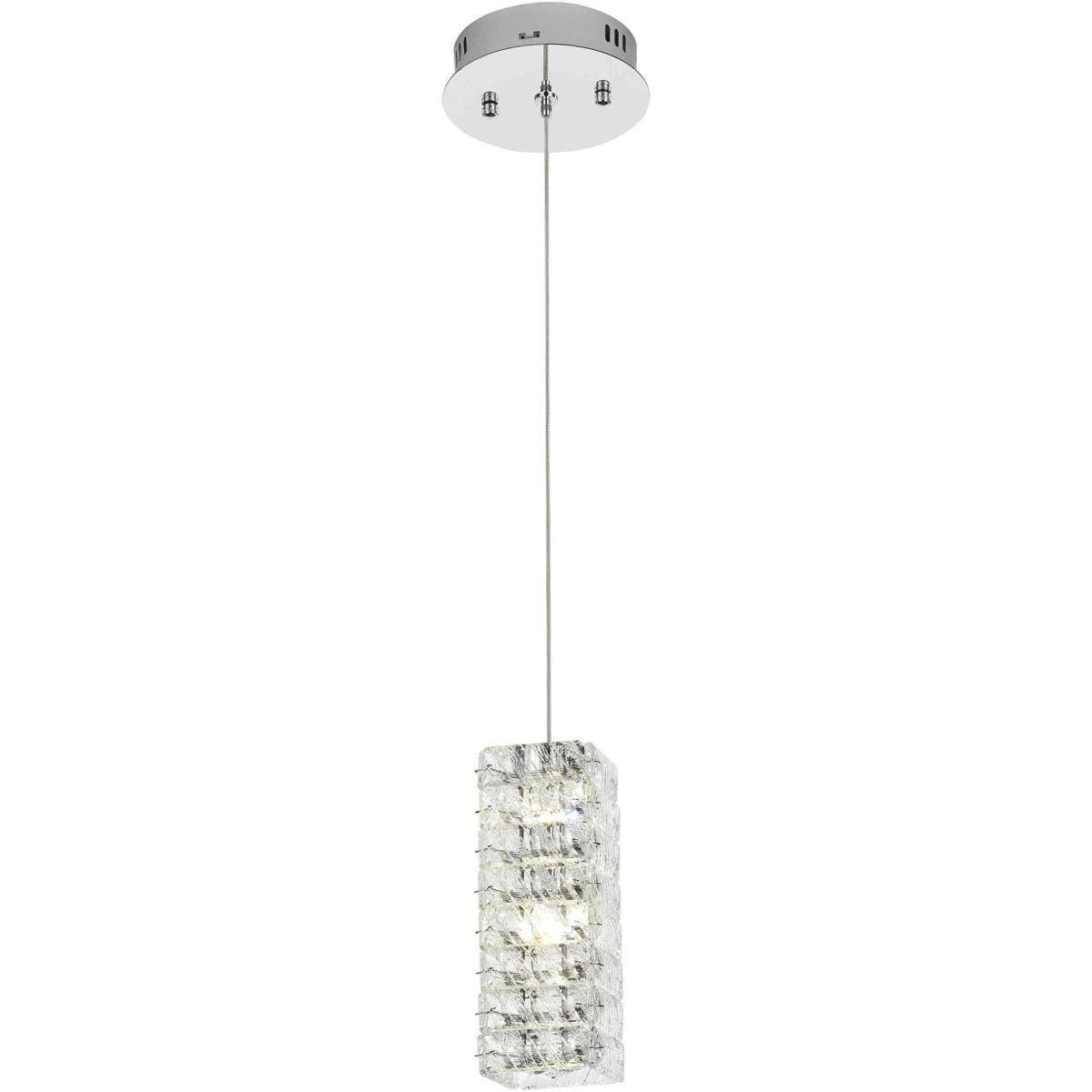 Elegant Lighting 2844616 3680D1C Aston 1 Light 6.5 inch Chrome Pendant Ceiling Light