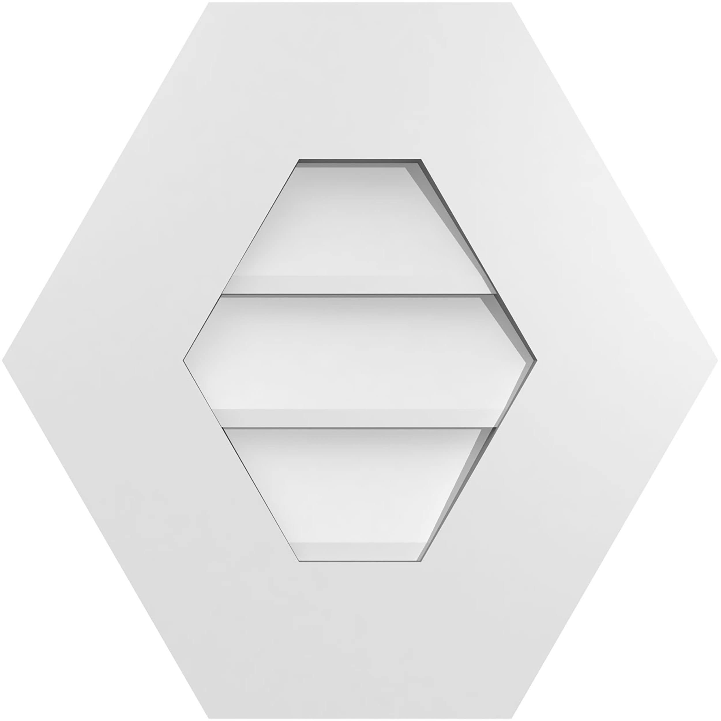 Ekena Millwork GVPHP16X1601SN 16-Inches x 16-Inches Off-white Peaked PVC Gable Louver Vent