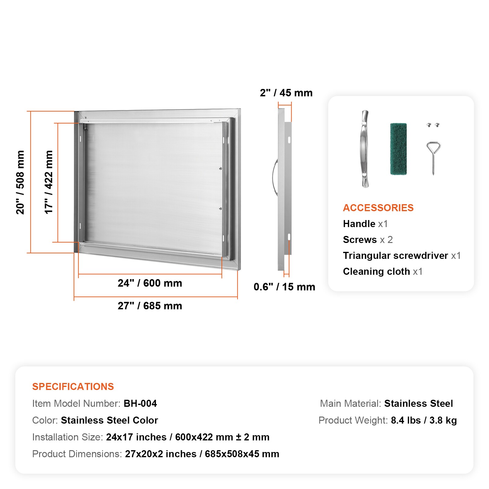 VEVOR DMMBSCJMYS2756SYDV0 Builtin-Grill-Cabinet-Parts - View #10
