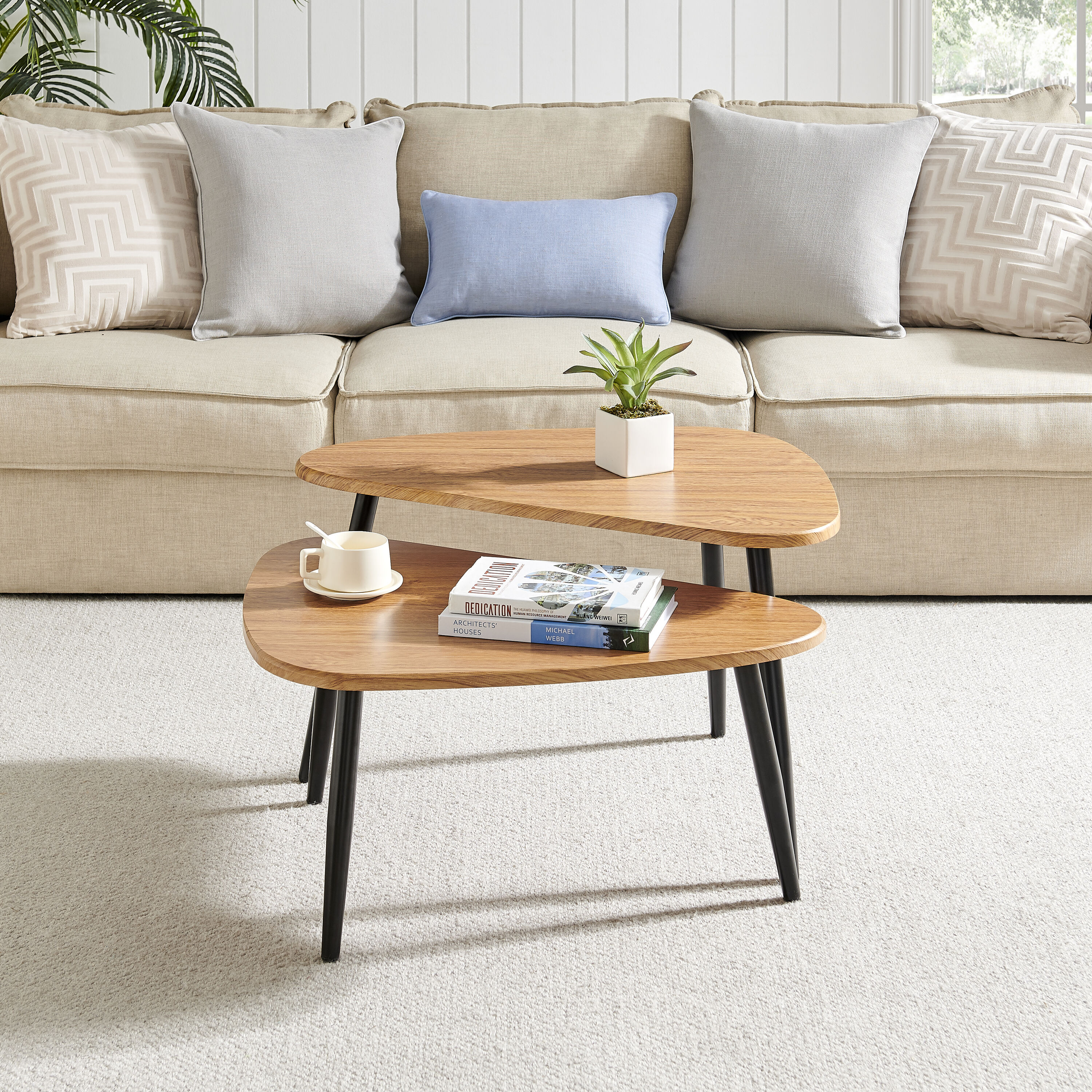 Danya B. ZHF2322NAT Natural Brown MDF Midcentury Coffee Table