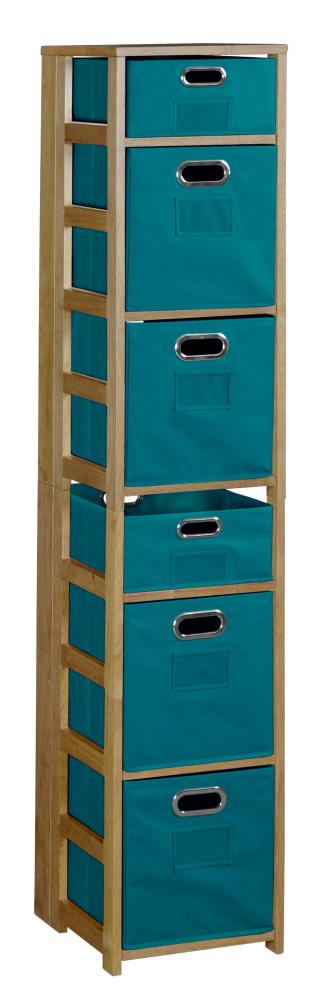 Regency 12 in. H x 12 in. W x 12 in. D Teal Fabric Cube Storage Bin, Blue