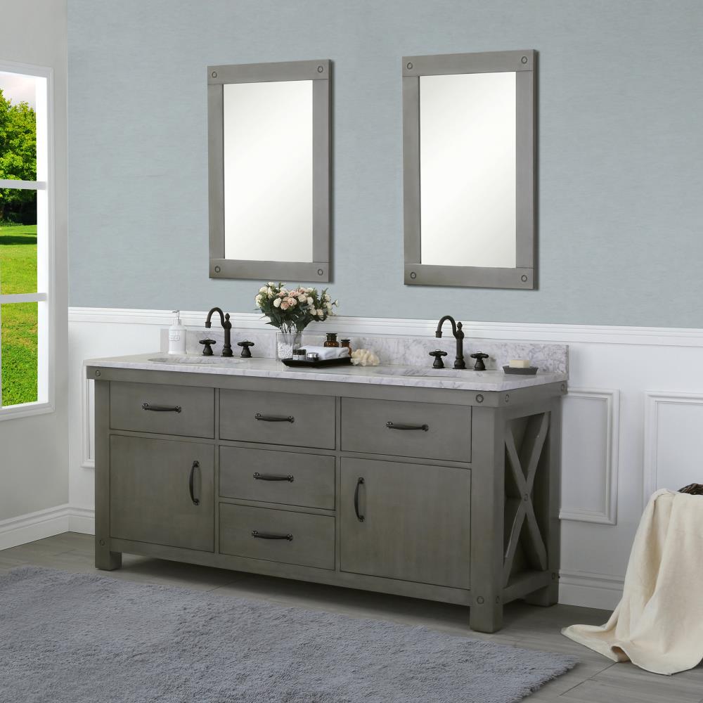 Water Creation Aberdeen 72-in Grizzle Grey Undermount Double Sink ...