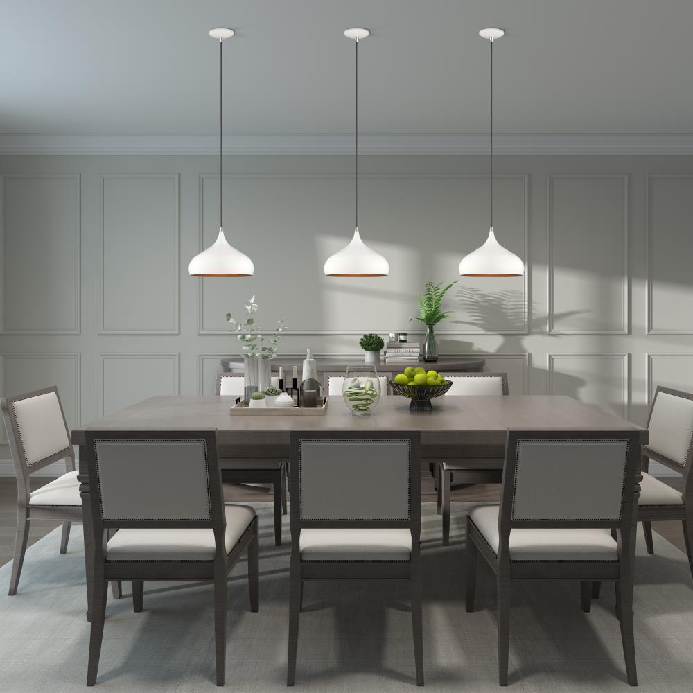 Amador Mini 1-Light Indoor/Outdoor Pendant in Shiny White and Gold
