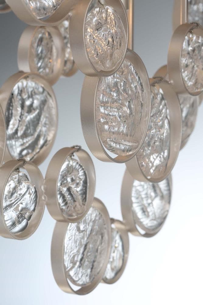 Trento 15-Light Champagne Silver and Clear Glass Chandelier