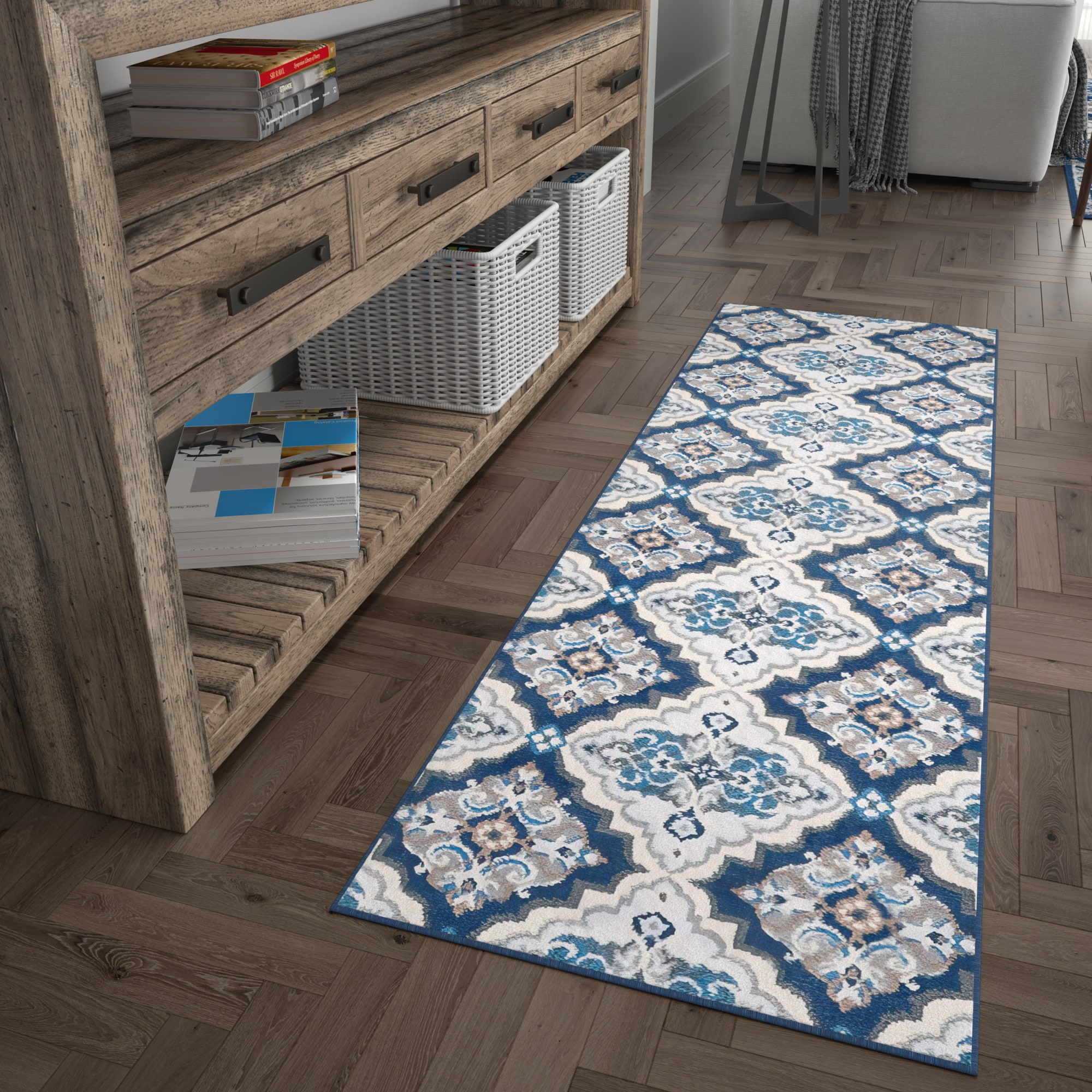 Tayse MDN4107 2X10 Madison 2 x 10 (ft) Loomed Polypropylene Dark Blue Rectangular Indoor Runner rug