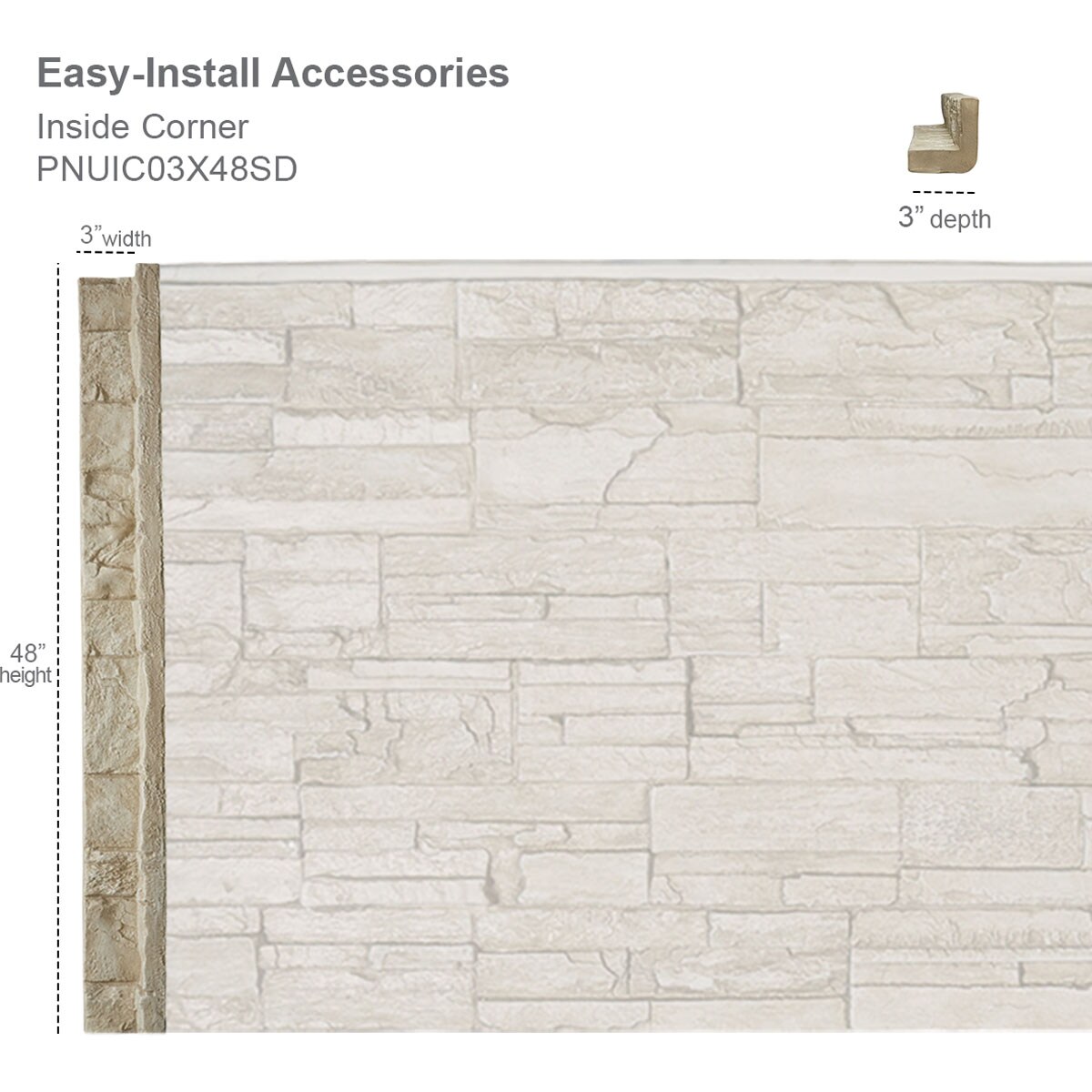 Ekena Millwork PNUIC03X48SG Stone-Veneer - View #2