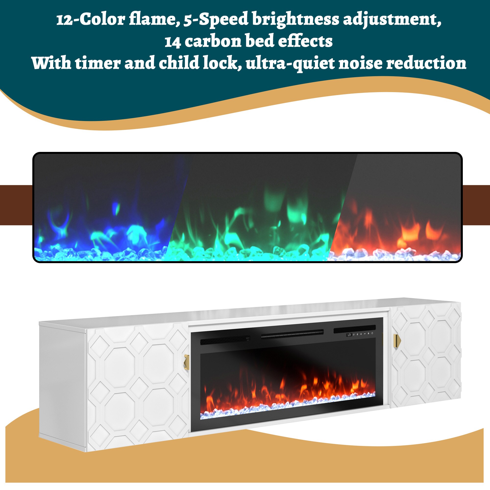 Clihome CL-WMTVS020-WHI-F018 Electric-Fireplaces - View #11