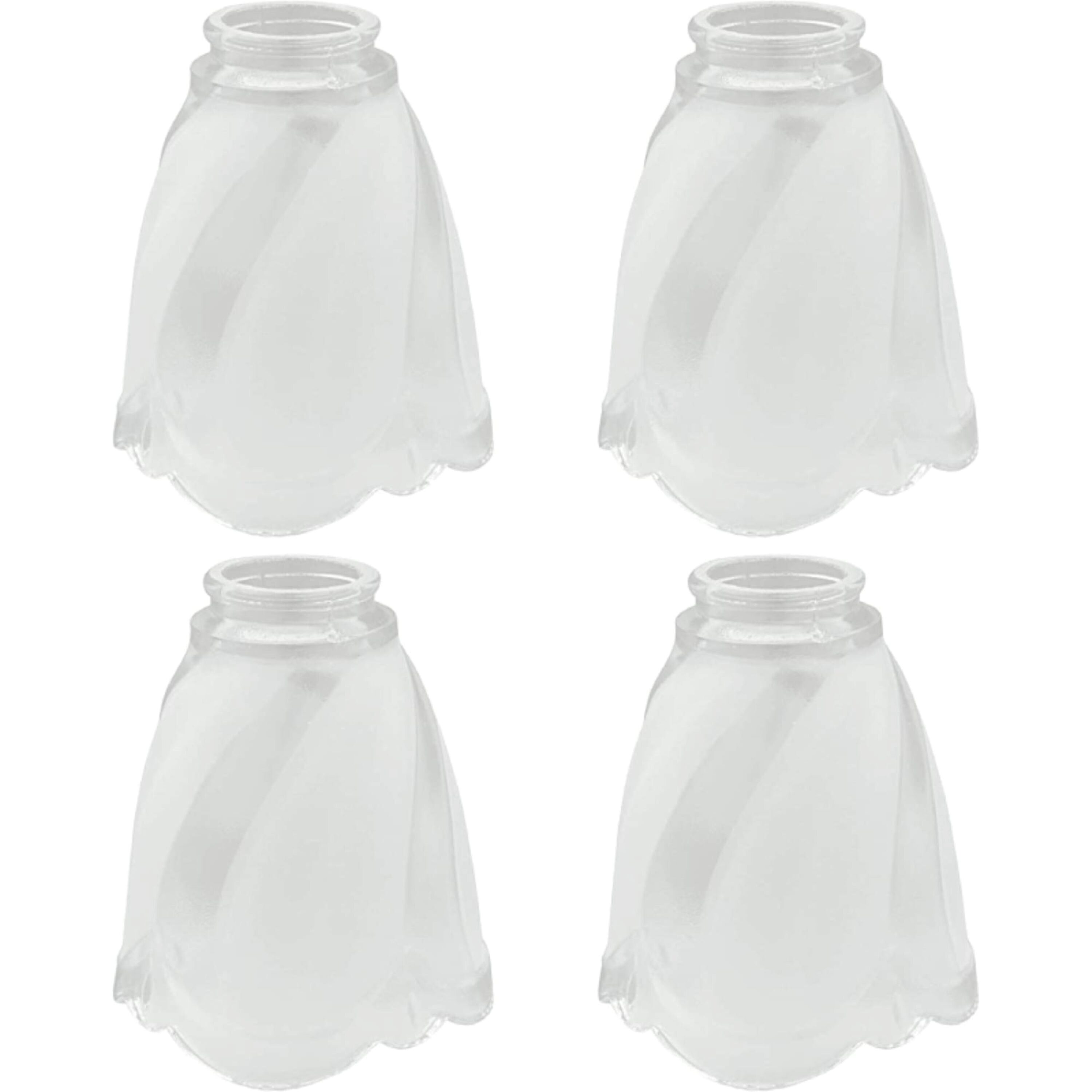 Aspen Creative Corporation 23058-4 5.625-in x 4.75-in Bowl Clear Frosted Textured glass Ceiling fan light shade with 2-1/8-in Fitter (Setscrew Fitter)