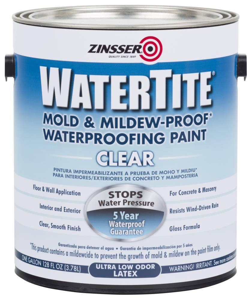 Zinsser 1 gal. Watertite Mold and Mildew-proof Clear Water Based Waterproofing Interior/Exterior Paint (2-Pack)
