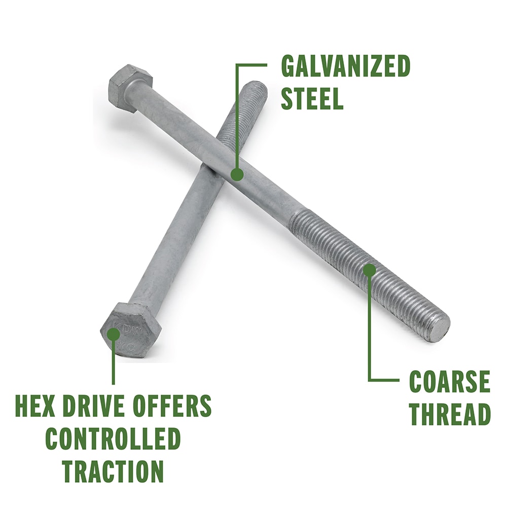 Hillman 5/8-in x 10-in Galvanized Coarse Thread Hex Bolt in the Hex Bolts  department at