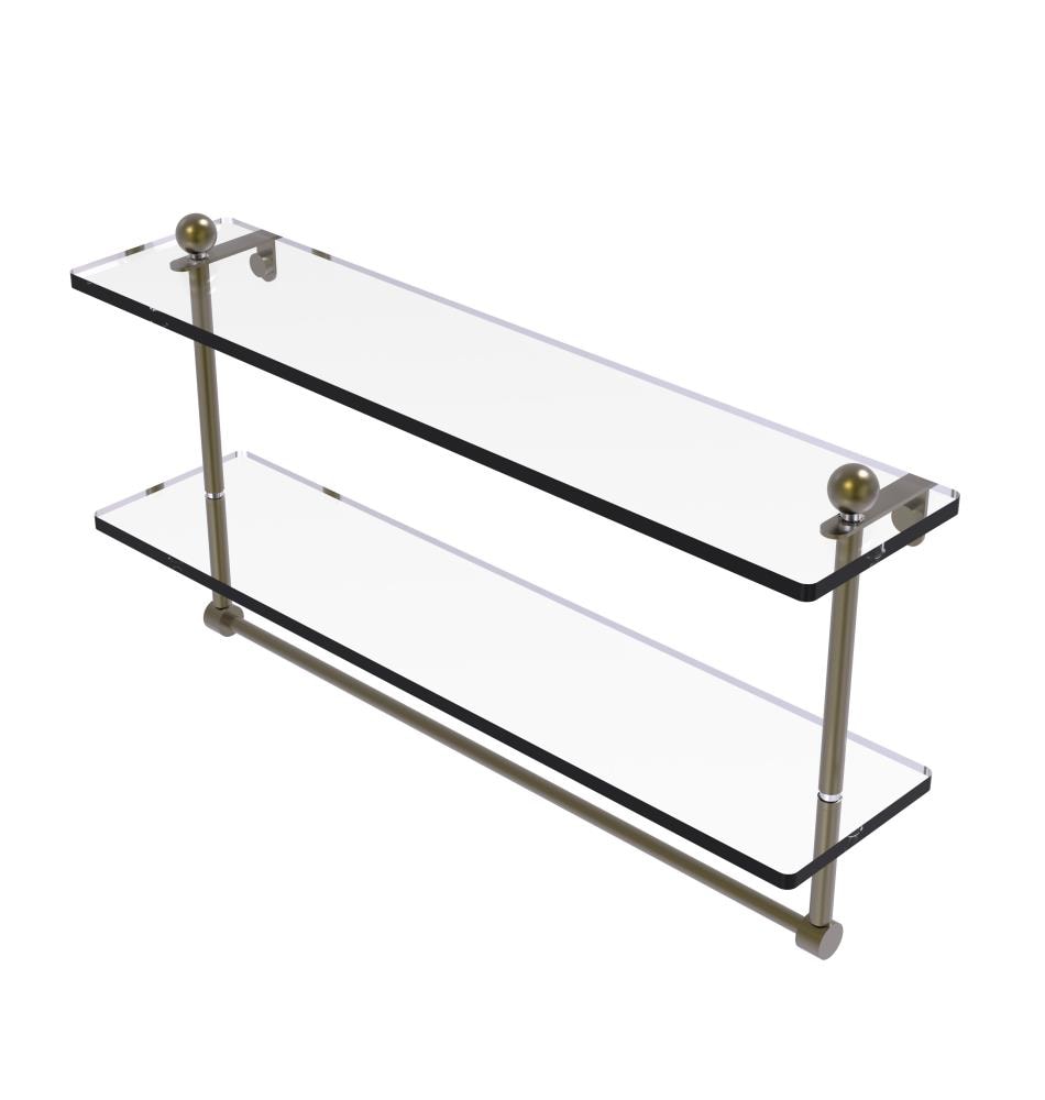 Allied Brass PR-2/22TB-ABR Prestige Regal Antique Brass 2 -Tier Wall mount Bathroom Shelf ( 22-in x 12-in x 5-in )
