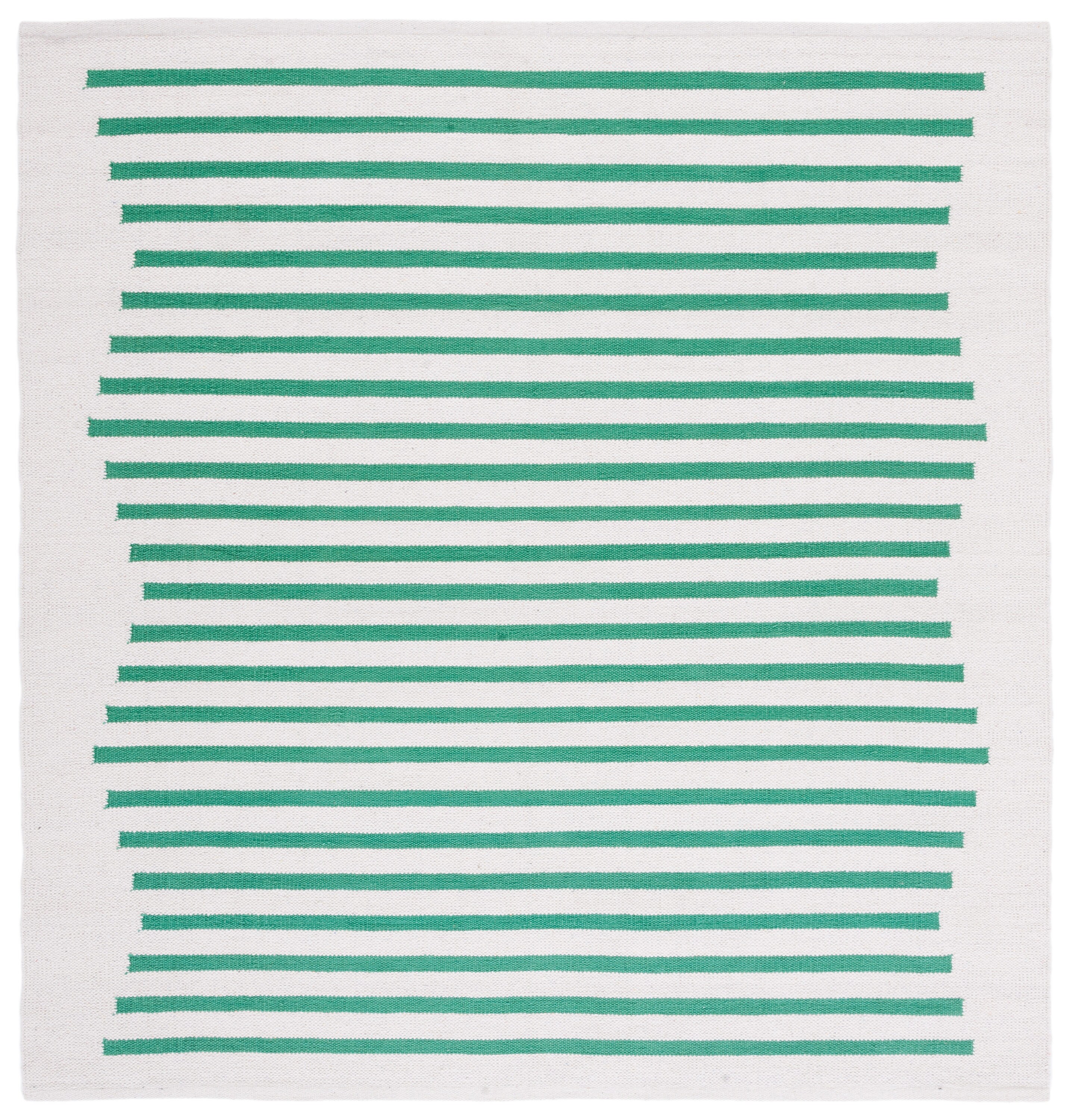 Safavieh MTK313X-6SQ Montauk Nicoletta 6 x 6 (ft) Cotton Ivory/Dark Green Square Indoor Abstract Bohemian/Eclectic Area rug
