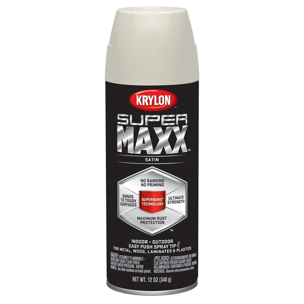 Krylon SuperMaxx Satin Almond Spray Paint and Primer In One WT. 12