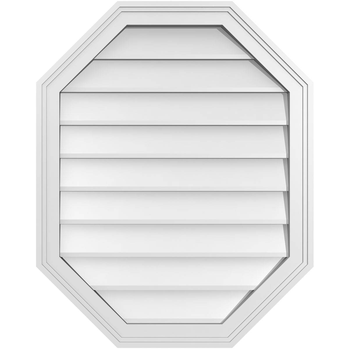 Ekena Millwork GVPOV24X3002SN 24-Inches x 30-Inches Off-white Octagon PVC Gable Louver Vent