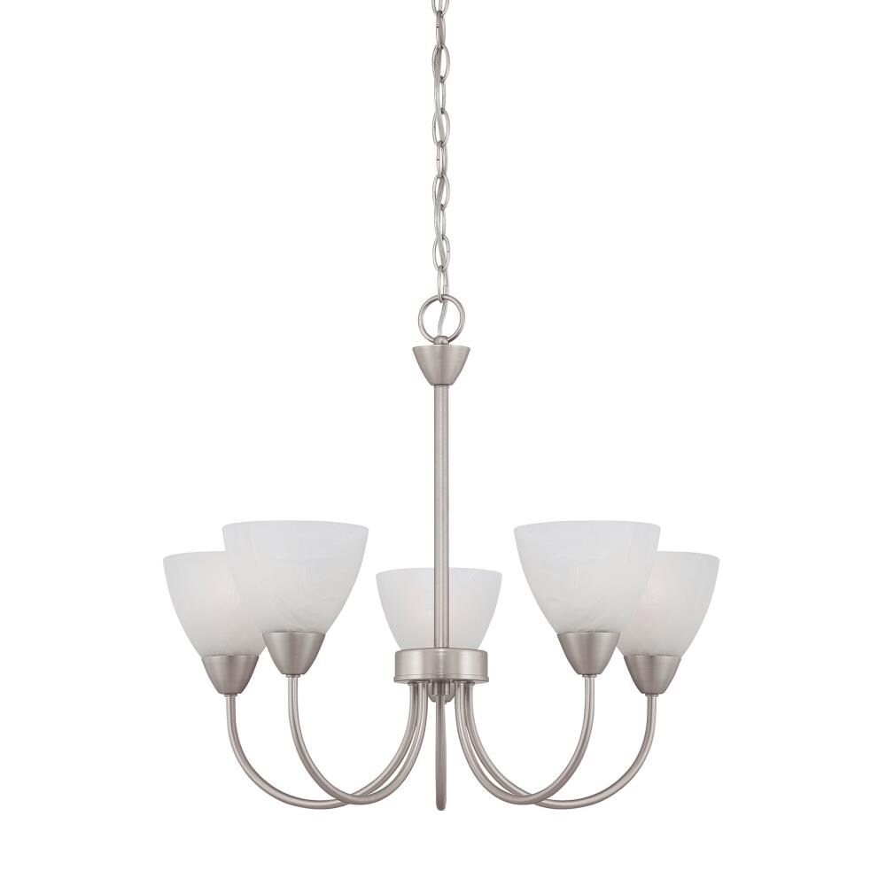 Thomas Lighting 190006117 Tia 5 -Light Matte Steel Traditional For Use in Bedrooms, Dining Rooms, Foyers, Kitchens, Living Rooms Chandelier