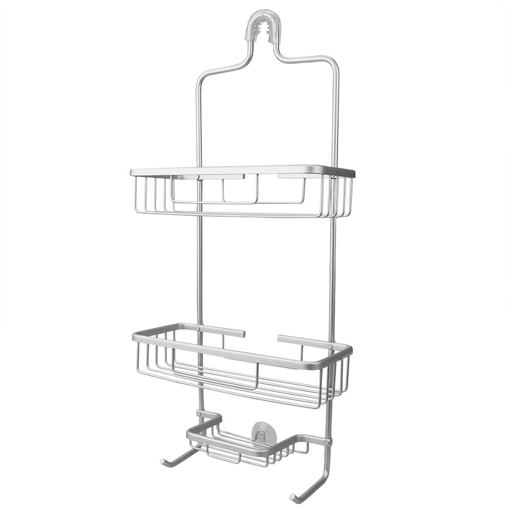 Home Basics Metal Shower Caddy, Silver 