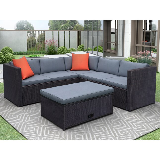 Clihome Outdoor Furniture 4 Piece Rattan Patio Conversation Set With Cushions In The Sets Department At Com - Outdoor Furniture Cushions Set Of 4 Clihome Outdoor Furniture 4 Piece Rattan Patio Conversation Set With Cushions In The Sets Department At Com - Outdoor Furniture Cushions Set Of 4