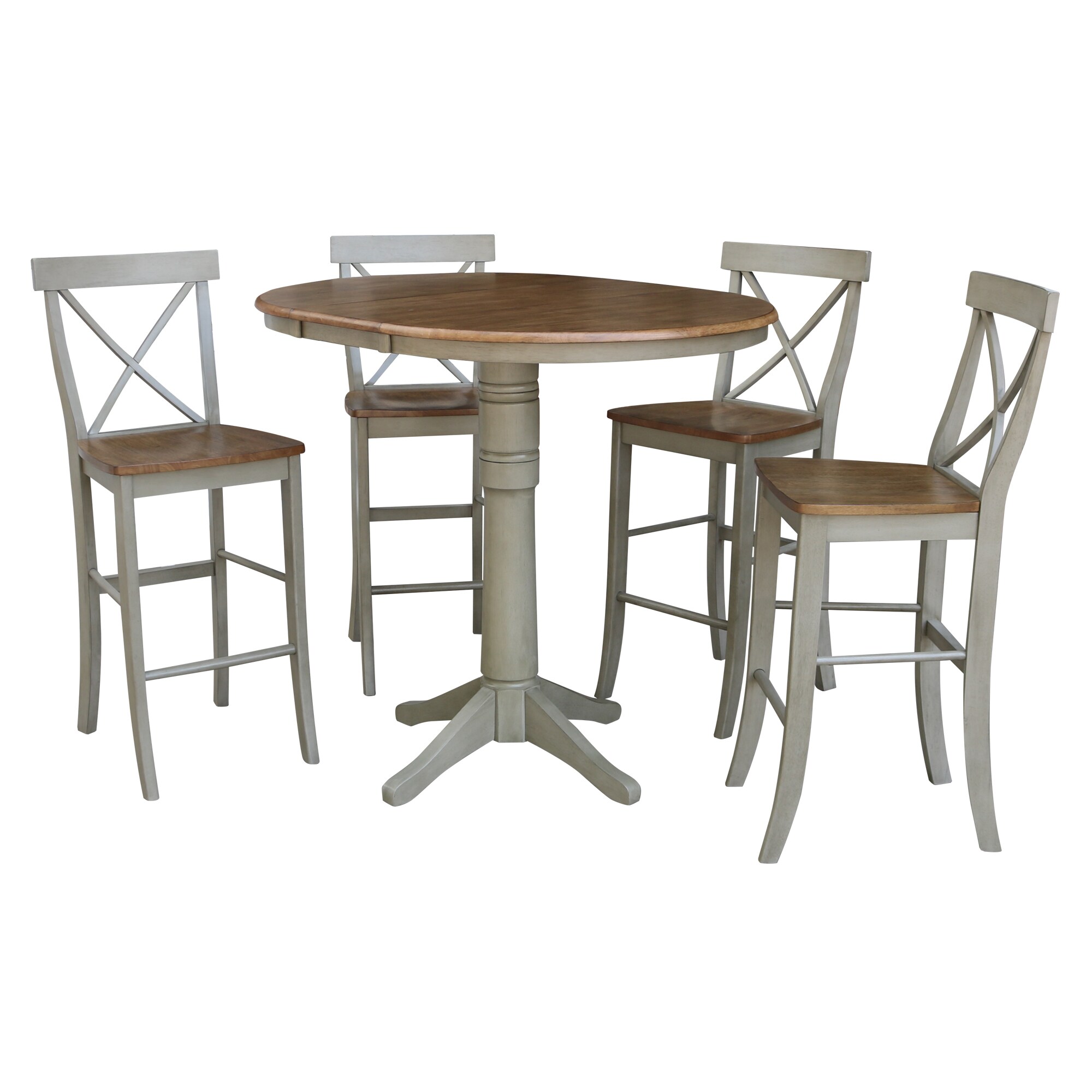 International Concepts Distressed Hickory/Stone Traditional Dining Room ...