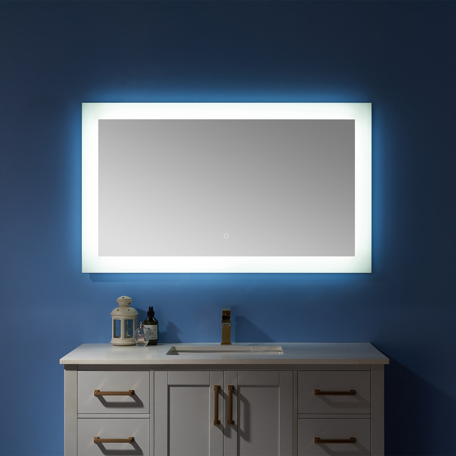 Callista 48" Brushed Aluminum Frameless LED Vanity Mirror