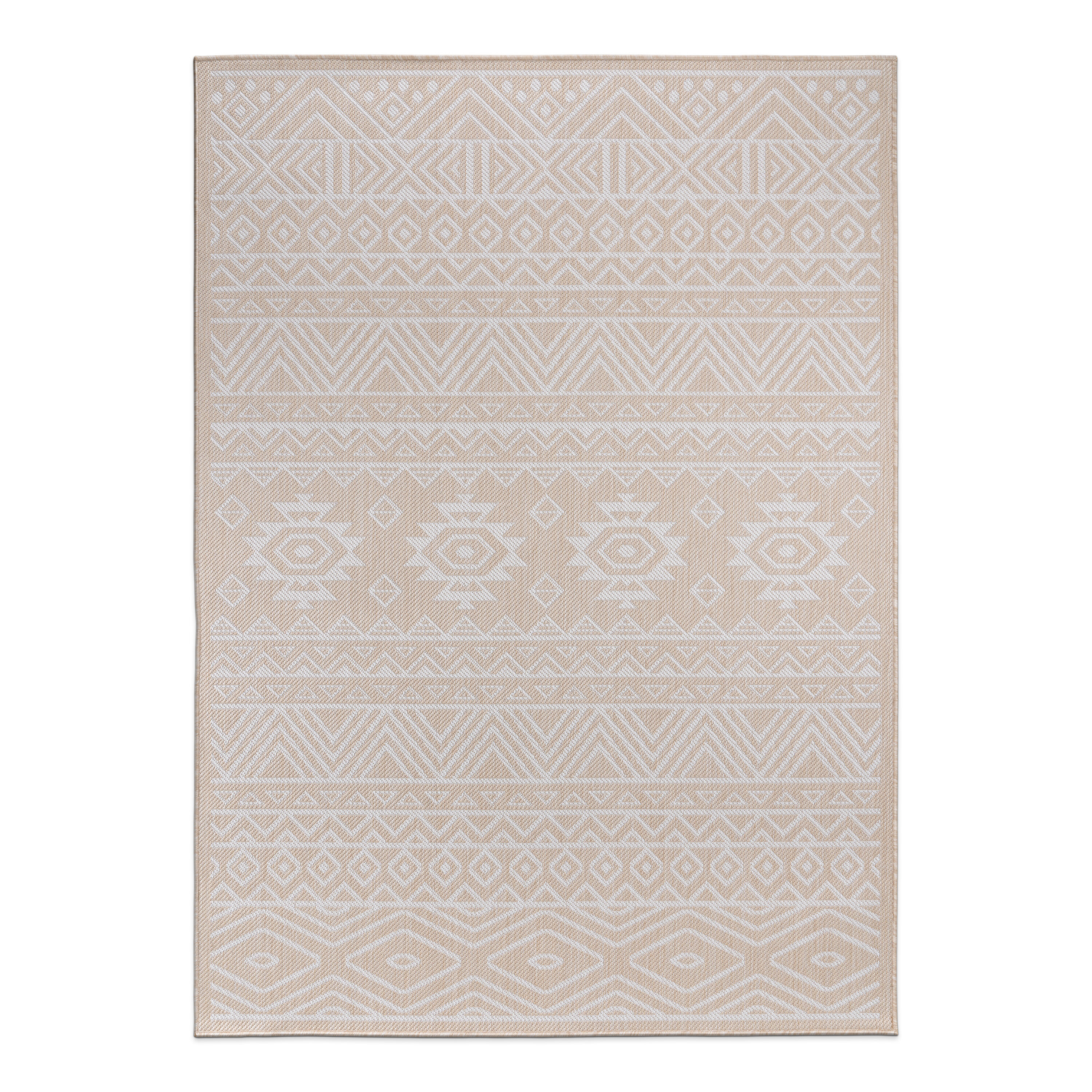 World Rug Gallery 124NATURAL8X10 Summer 8 x 10 (ft) Loomed Polypropylene Natural Rectangular Indoor/Outdoor Geometric Global Area rug