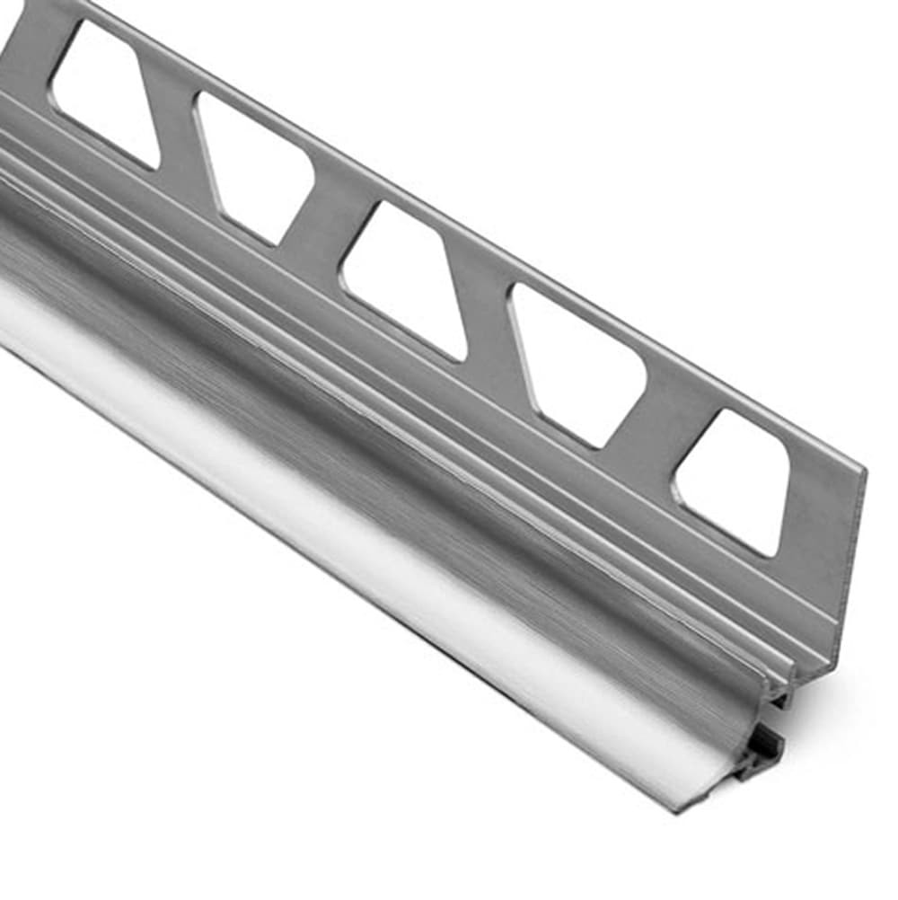 Schluter Systems AHKA150ACGB Dilex-AHKA 0.563-in W x 98.5-in L Brushed chrome anodized aluminum Aluminum Cove base Tile Edge Trim