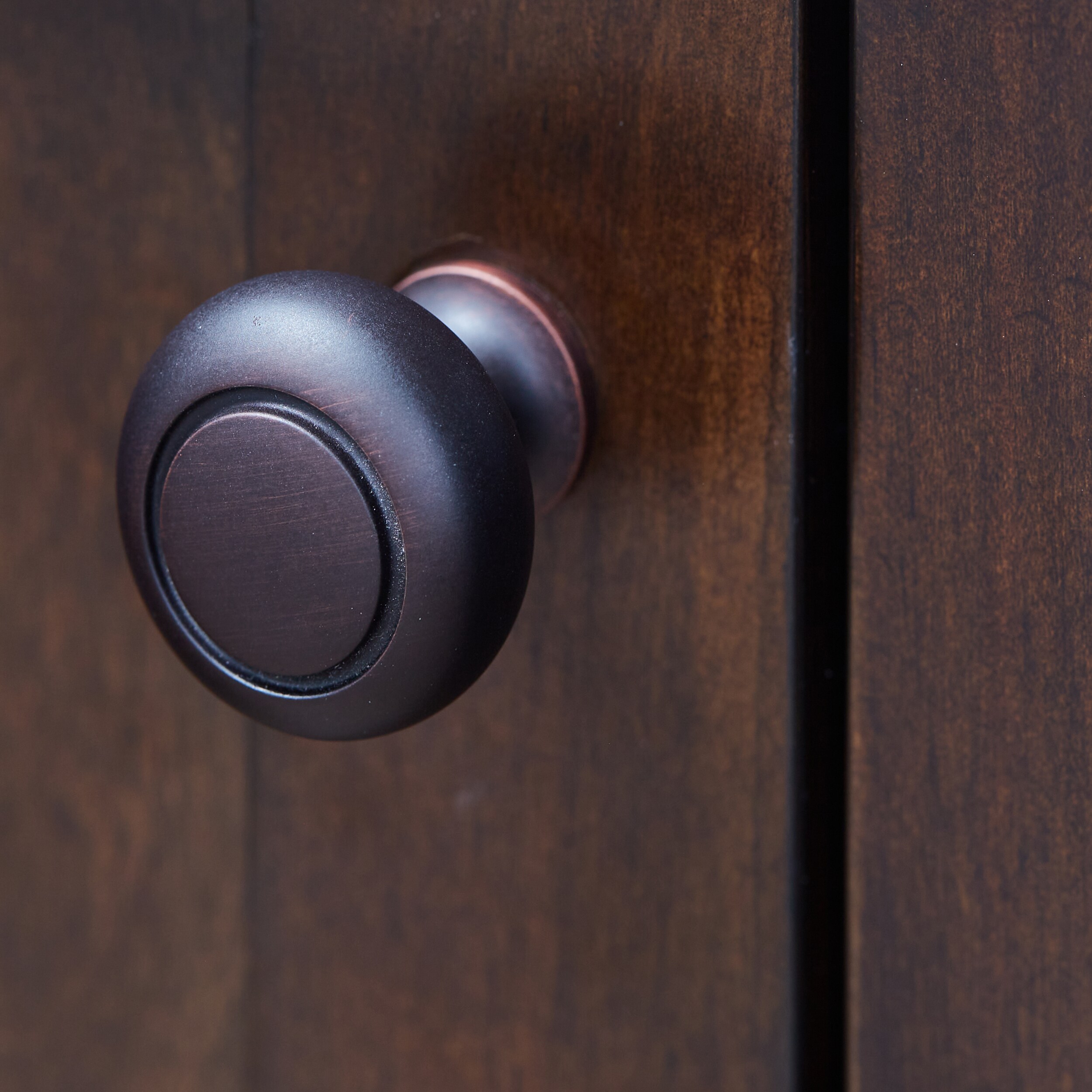 allen + roth 1-1/4-in Aged Bronze Round Transitional Cabinet Knob in ...