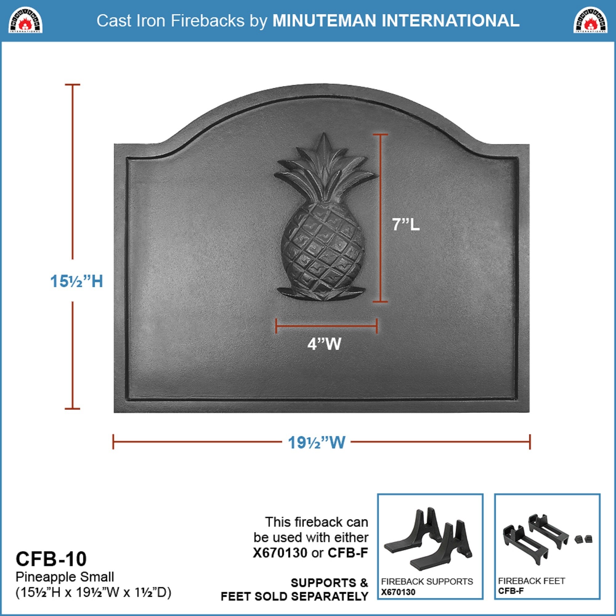 Minuteman International Black Cast Iron Fireplace Insulation in the  Fireplace Accessories department at